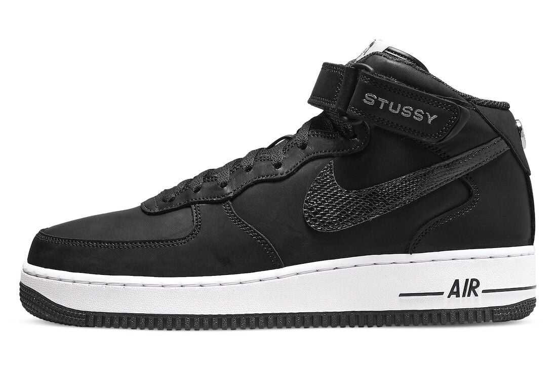 Men's & Grade School Nike Air Force 1 '07 Mid SP Black/Black-Black (DJ7840 001) - 8