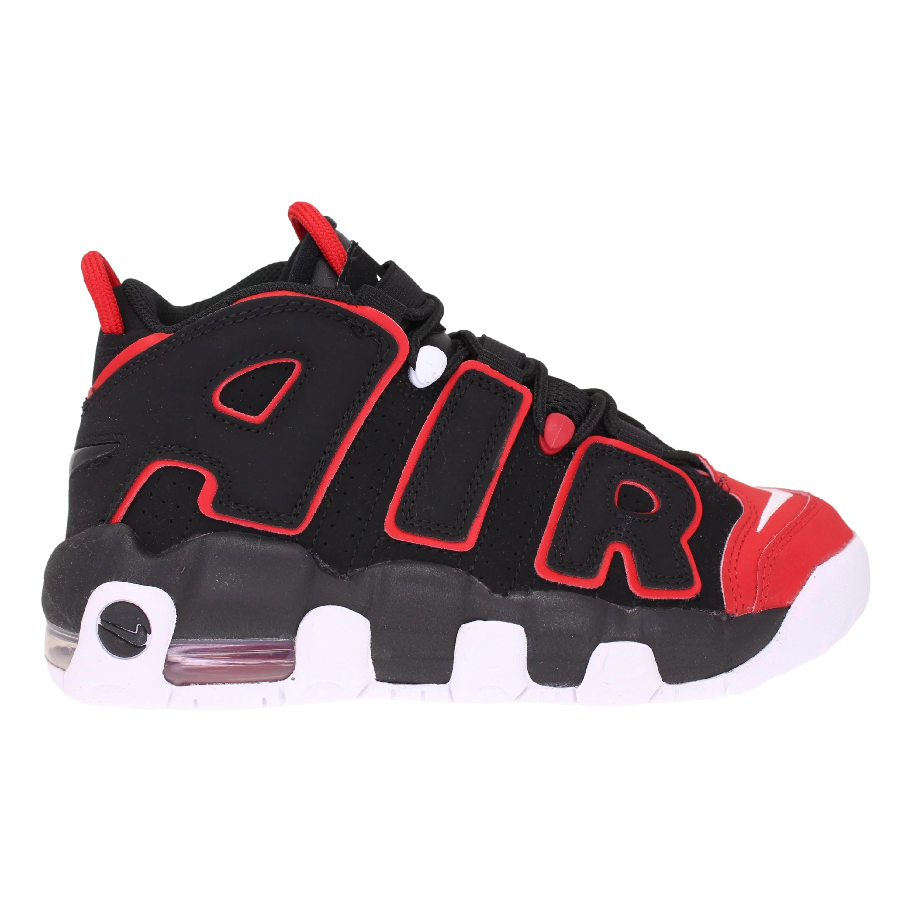 Nike Air More Uptempo Black/White-University Red FB1344-001 Grade-School Size 4Y Medium