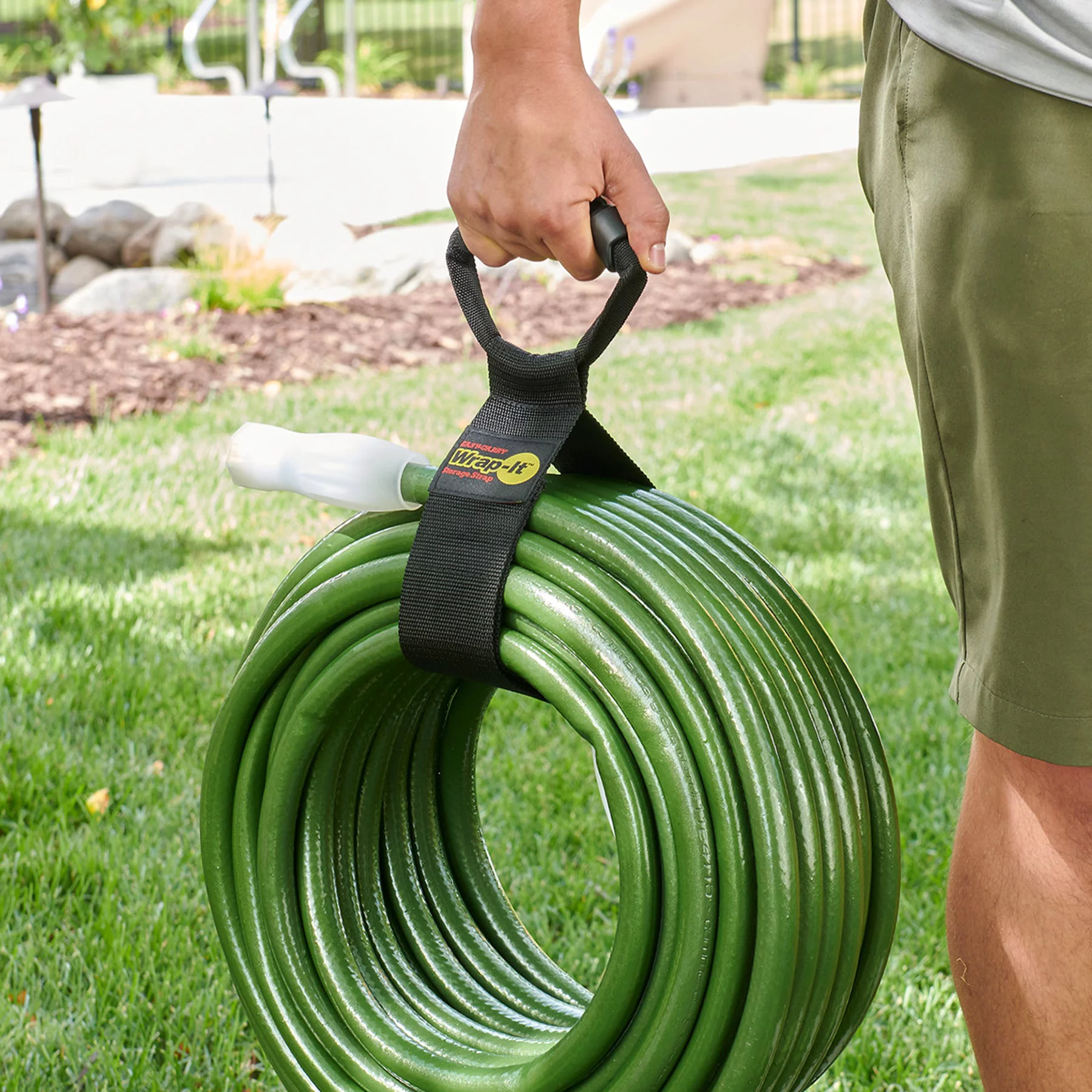 Easy-Carry Wrap-It Storage Strap - 28in - Garden, Pool, and Water Hose Organizer Holder, Polypropylene