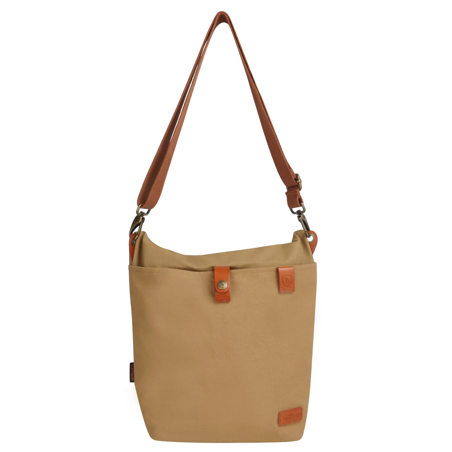 TOURBON Cycling Bicycle Pannier Waxed Canvas Waterproof Clip-On Quick-Release Bike Bag Shoulder Tote Bag for Women