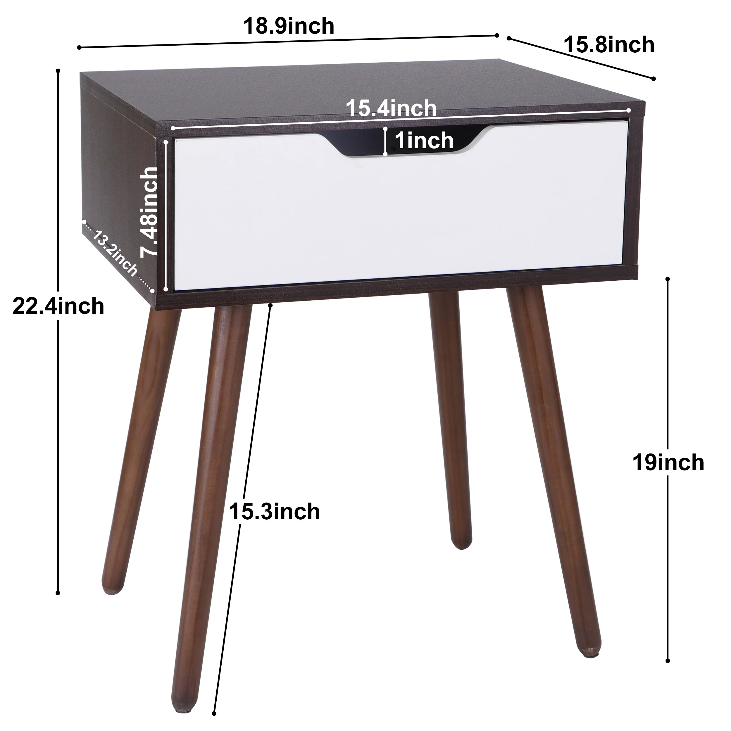 ZENSTYLE Modern Style Home Livingroom Storage Rack Wood Table with Drawer