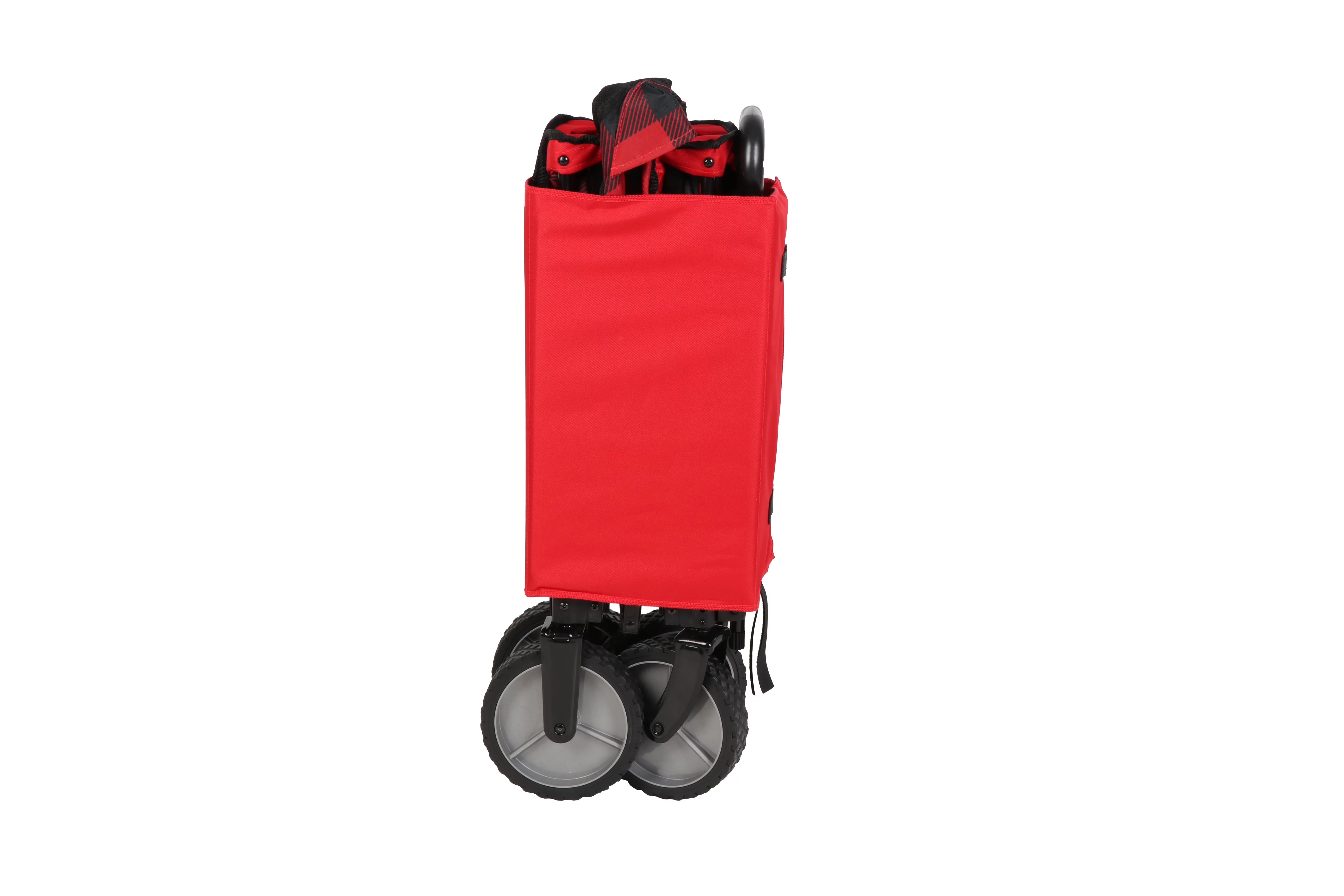 Ozark Trail Buffalo Plaid Folding Multipurpose Camping Wagon Cart, Red and Black