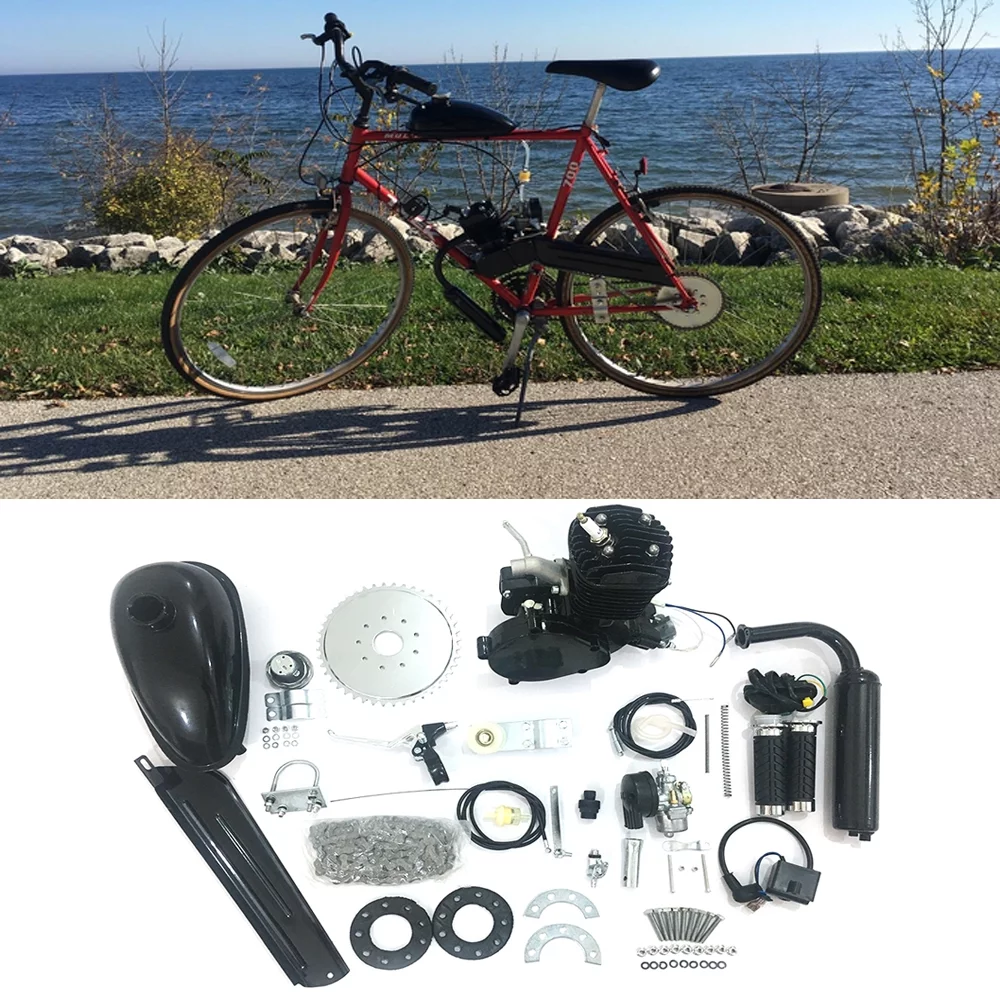 UBesGoo 80cc 2 Stroke Motor Engine Kit Gas for Motorized Bicycle Bike Black New