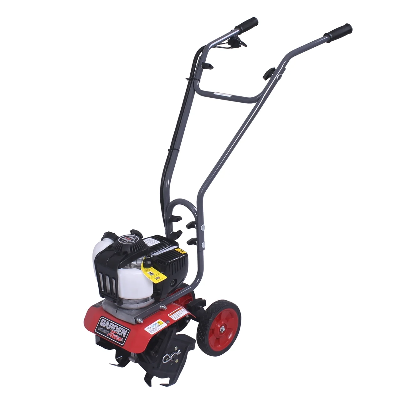GardenTrax Gasoline Tiller W/4-Cycle Powerful 38cc Red Mini Cultivator