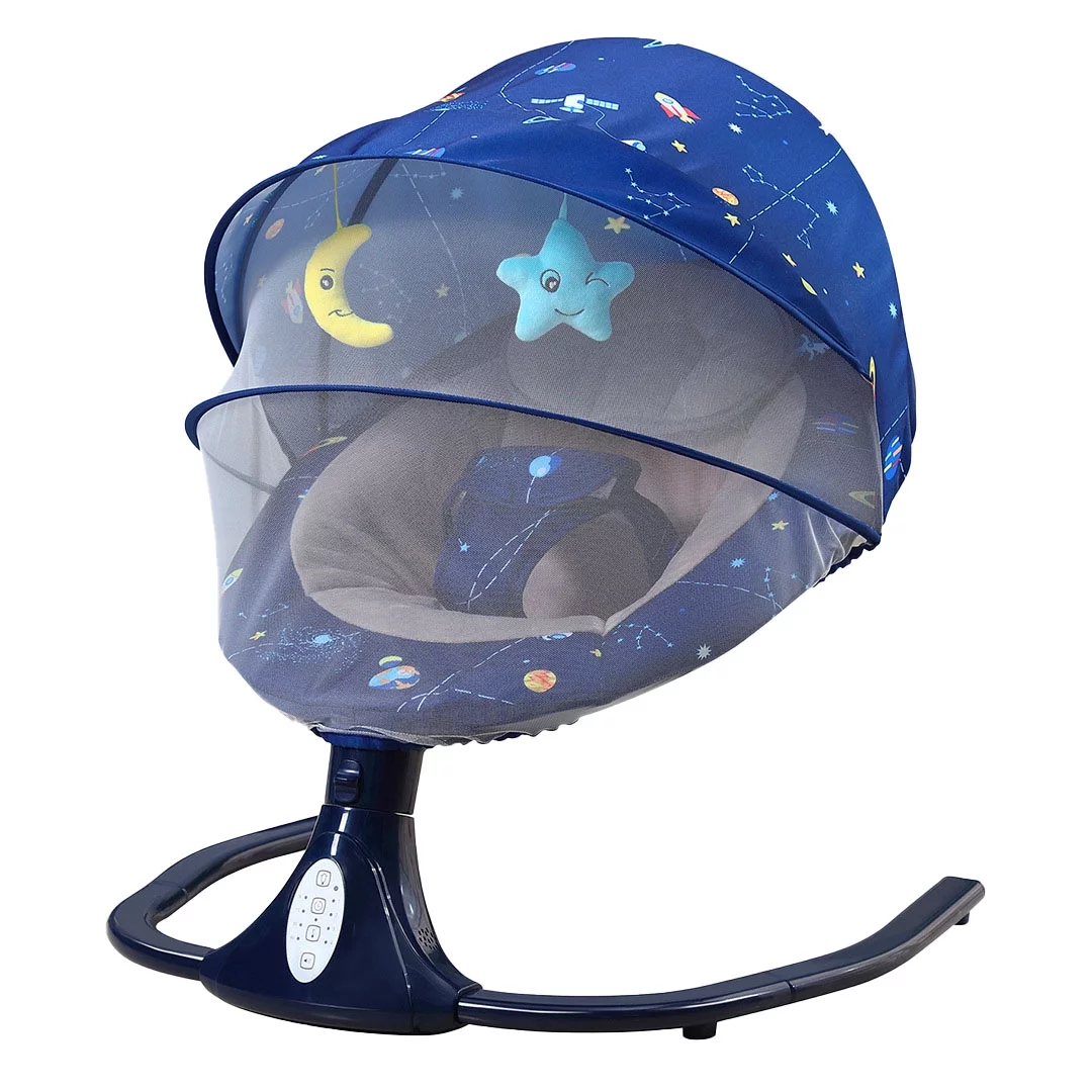 MONEHANE Baby Swing for Infants - Motorized, Bluetooth Speaker, Remote Control, Blue