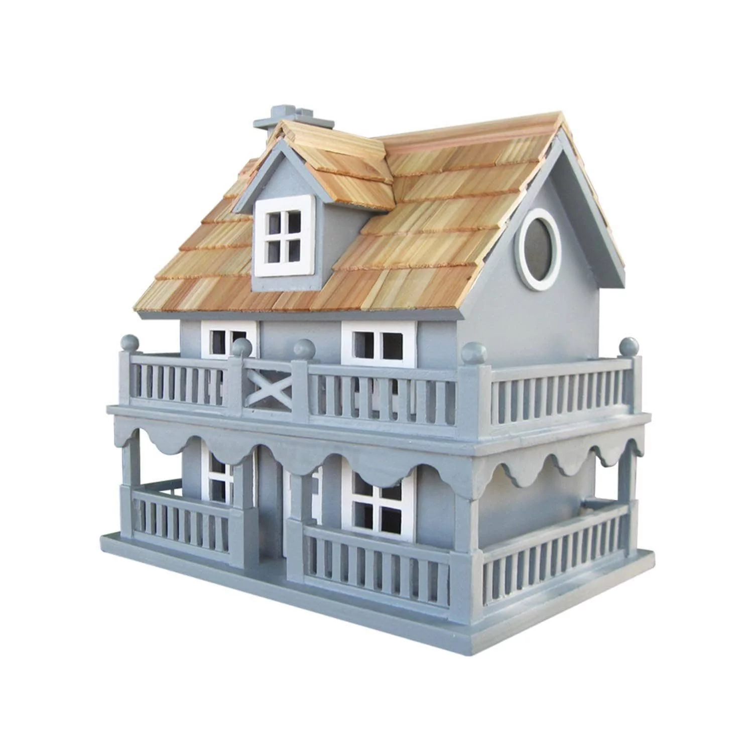 Home Bazaar HB-6102PHBS Novelty Cottage Decorative Hanging Wood Birdhouse, Blue