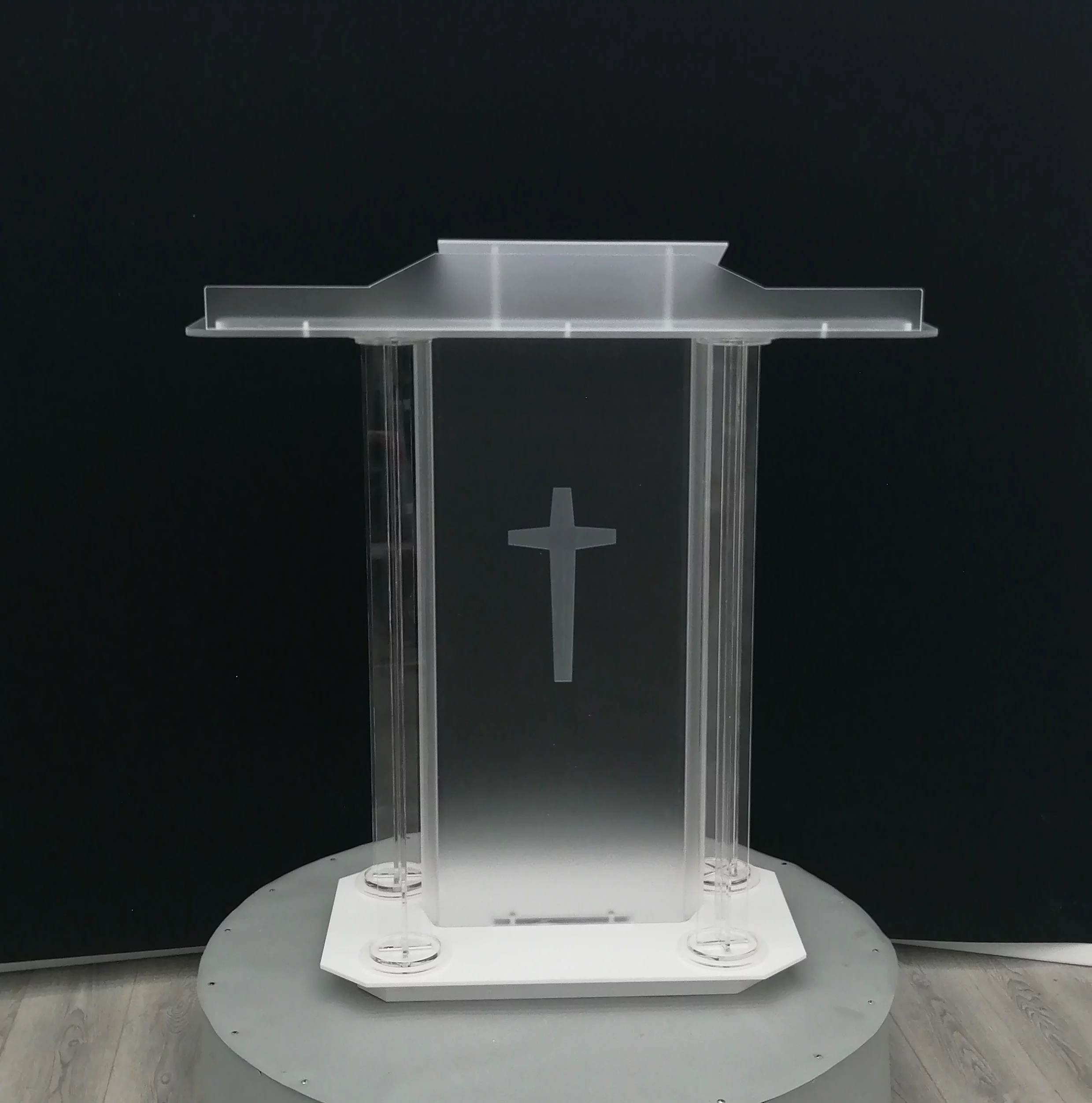 INTBUYING Acrylic Clear Speech Lectern Church Podium for Weddings Prayer Conference