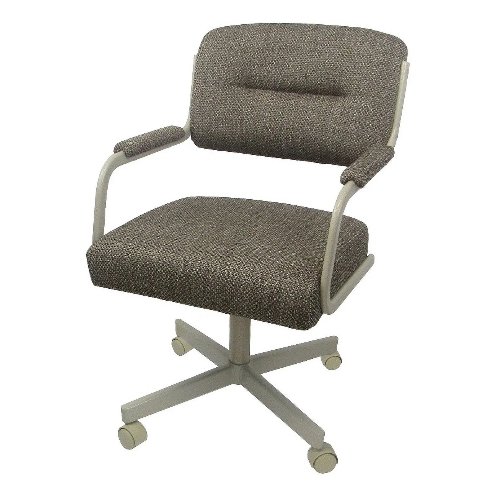 Swivel Tilt Kitchen Caster Chair with Wheels M-110 - Checkered - Beige