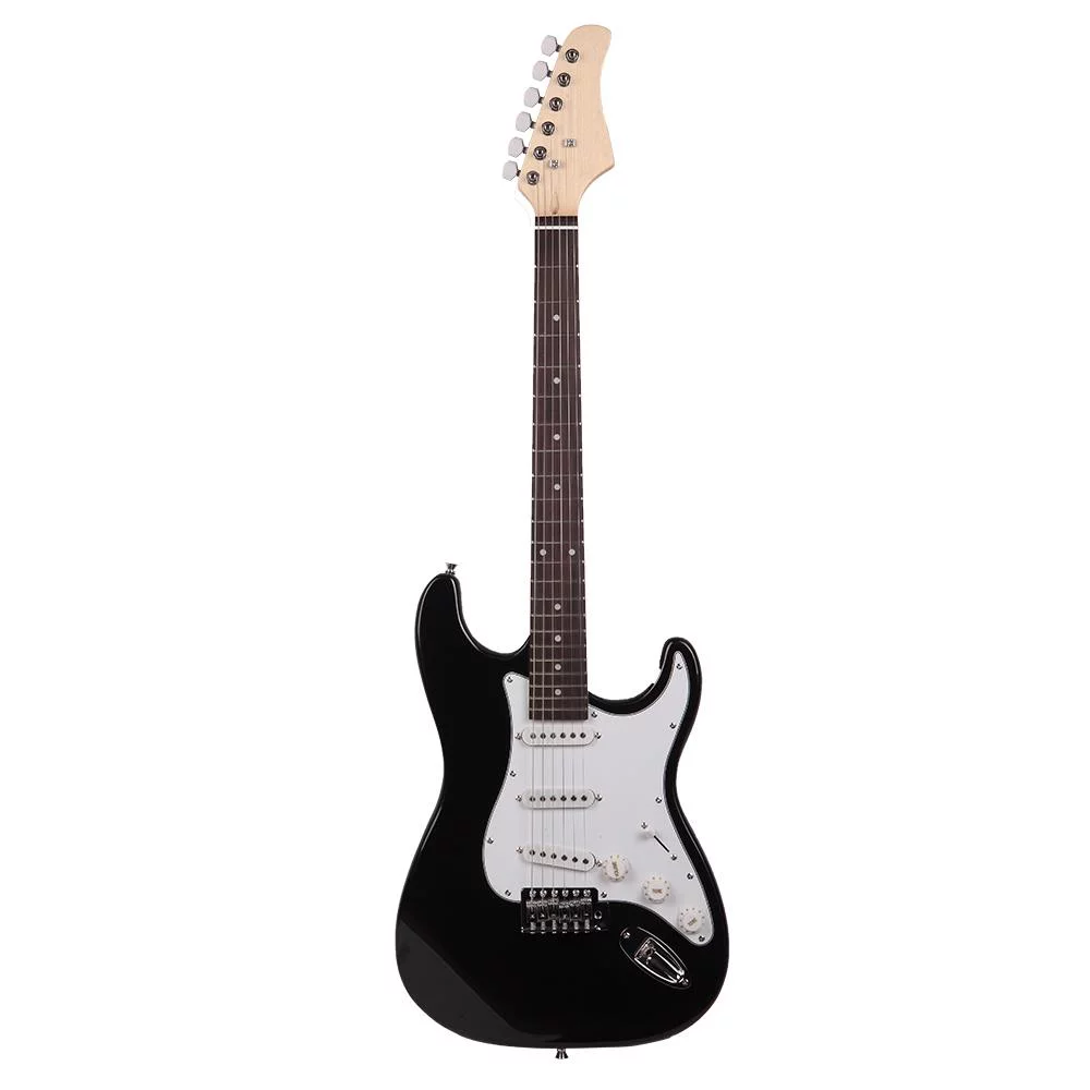 Ktaxon Rose Wood Fingerboard Electric Guitar with Guitar Bag for Beginner, Black