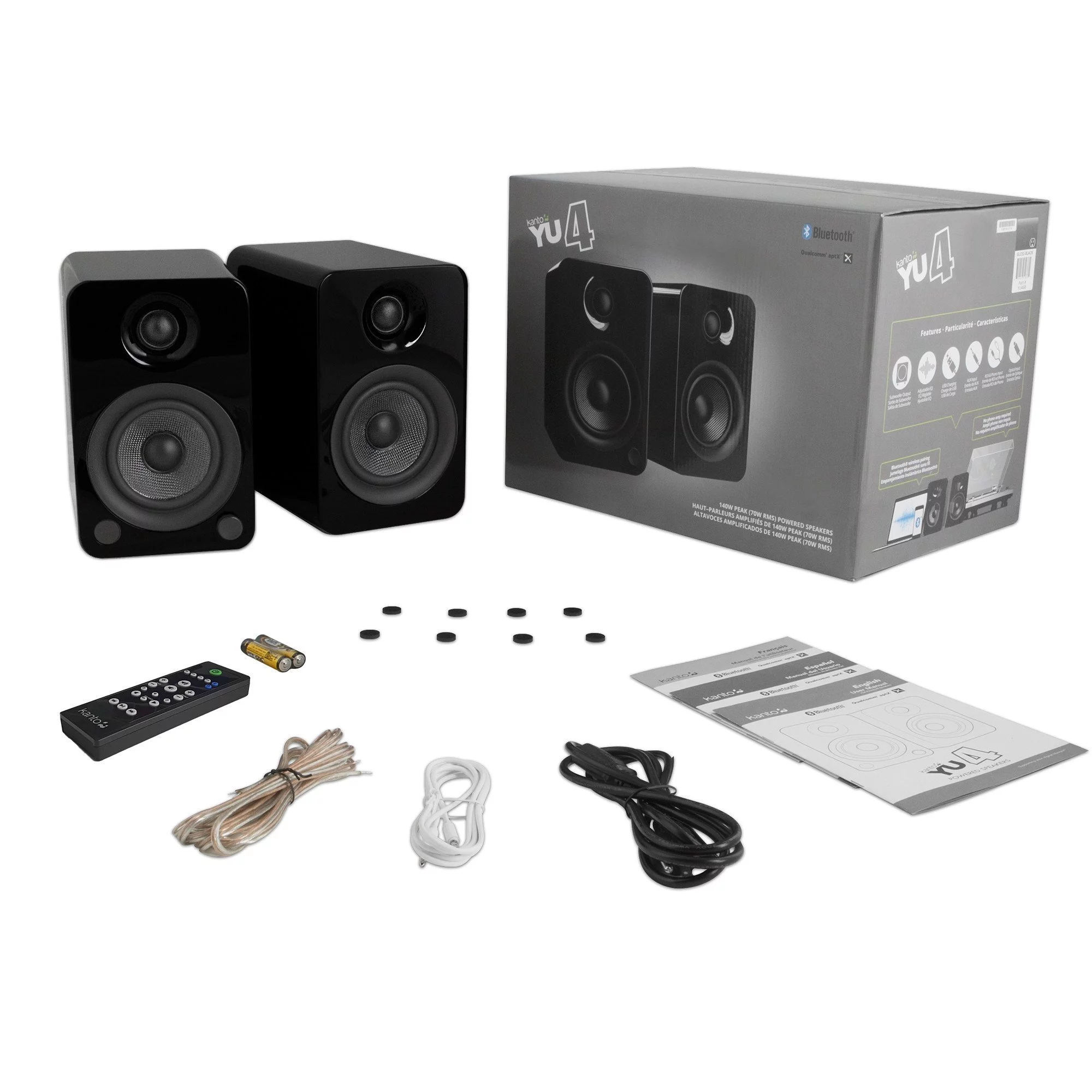 Kanto Living YU4 2-Way Powered Bookshelf Speakers (Pair, Pure)