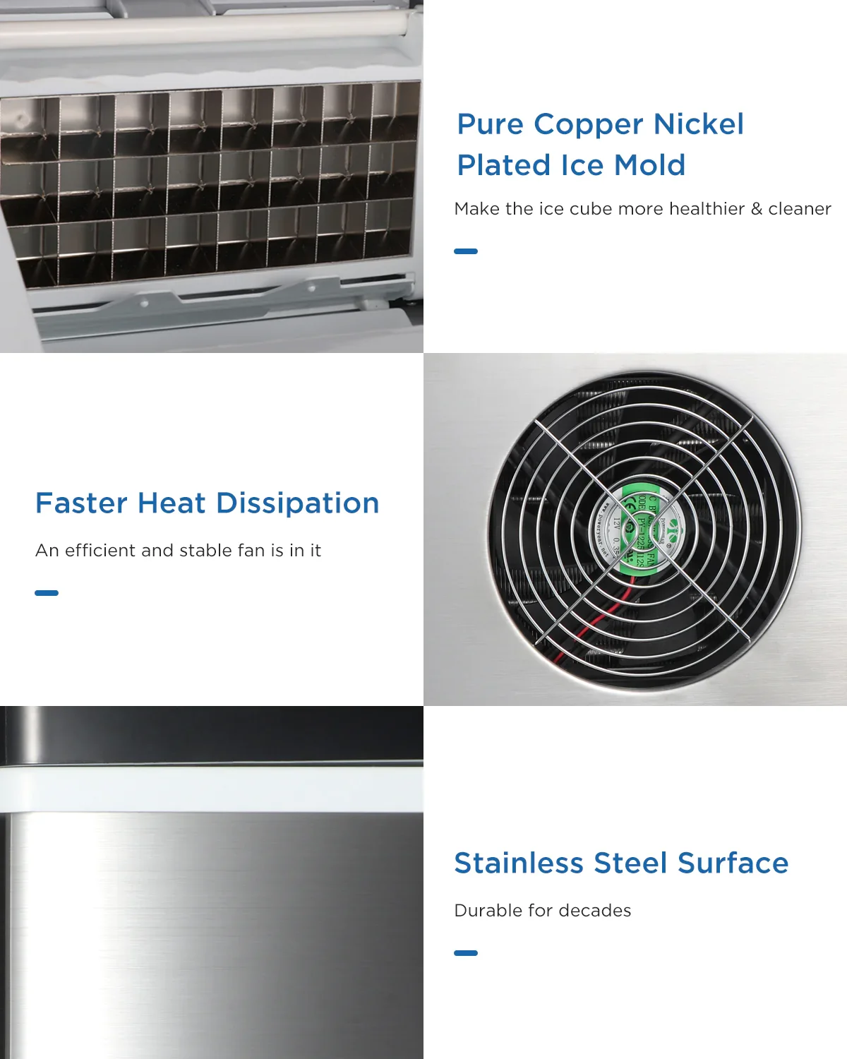 TABU 40Lbs/24H Countertop Ice Maker Machine,Self Cleaning Nugget Ice Maker,Stainless Steel,Black