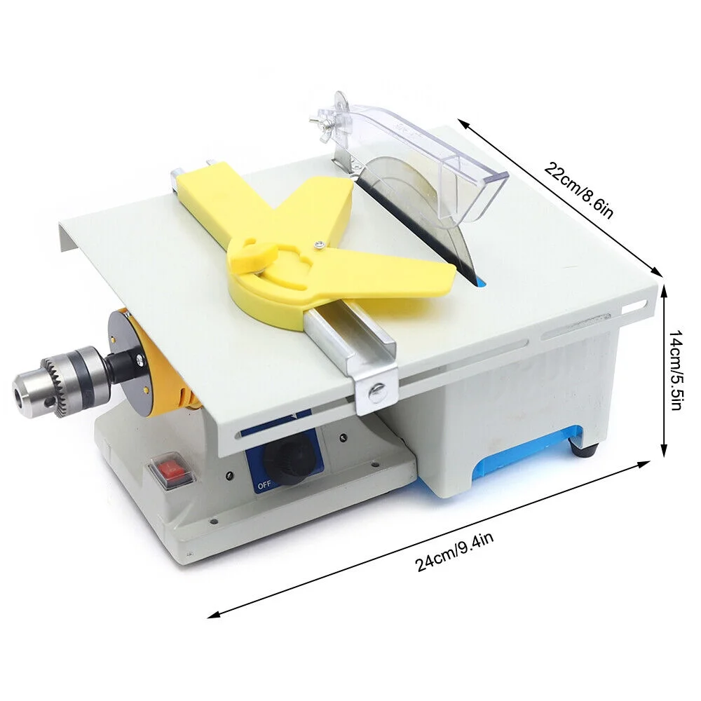 Fichiouy Benchtop Table Saw Cutting Machine Gem Jewelry Rock Bench Lathe Polisher 110V 750W