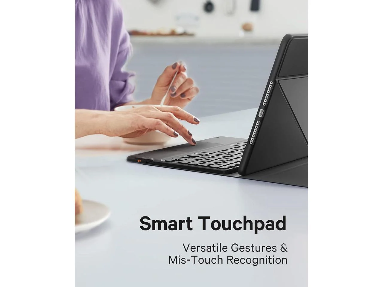 Touchpad Keyboard Case for iPad 10th Generation 10.9 inch 2022 A2696 A2757 A2777 Smart Stand Cover with Detachable Wireless Magnetic Keyboard, Pencil Holder