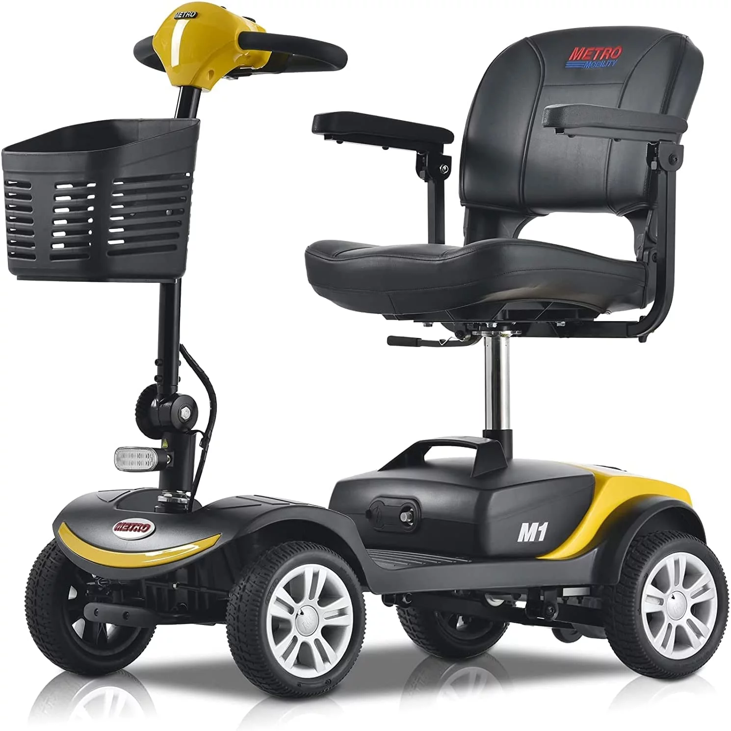 Leadzm Fold Mobility Scooter For Senior 4 Wheel Mobility Scooter Yellow
