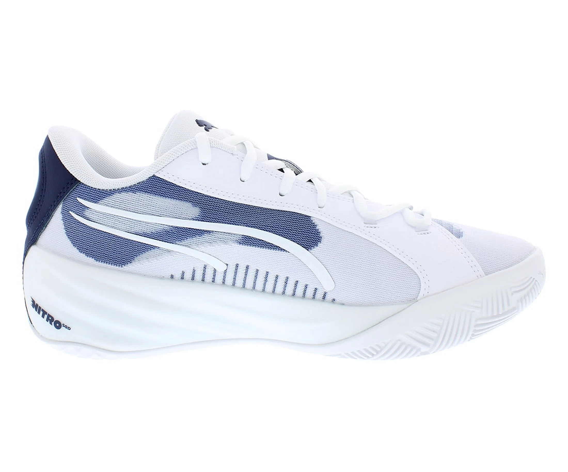 Puma All Pro Nitro Team Mens Shoes Size 9, Color: White/Navy/Lime Squeeze
