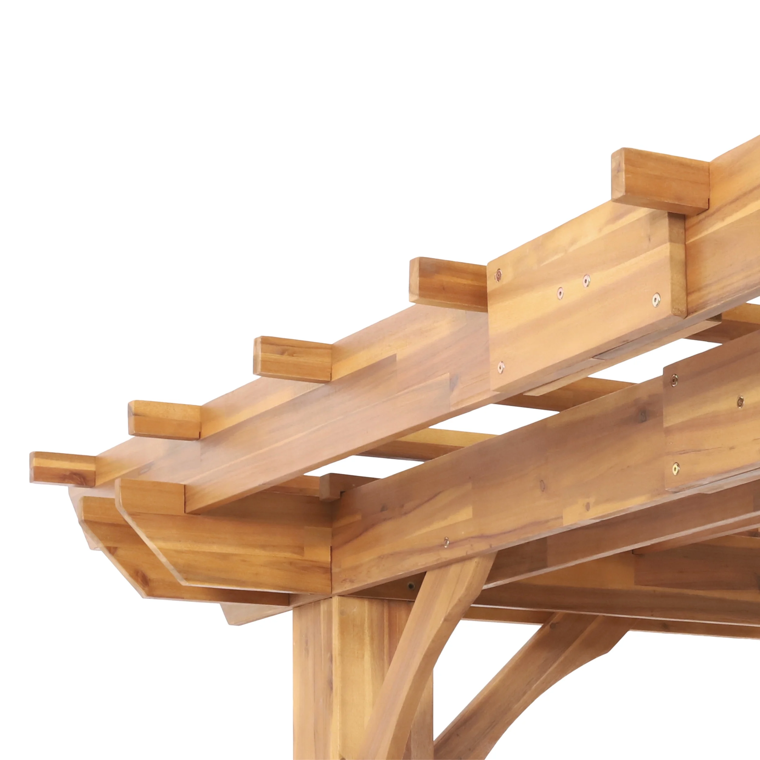 Holmwood Acacia Wood Outdoor 12' x 10' Pergola, Teak