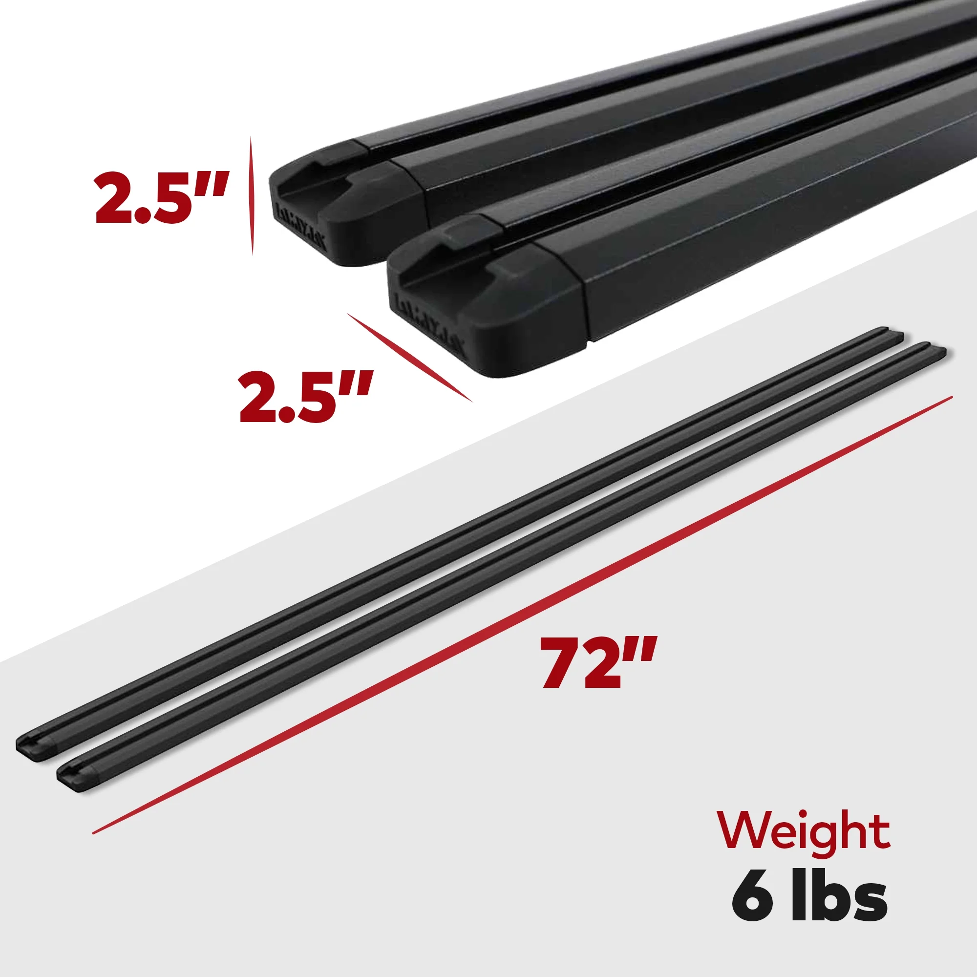 Yakima HD Track 72 Inch Car Roof Top Rack Mounting System with CapNuts