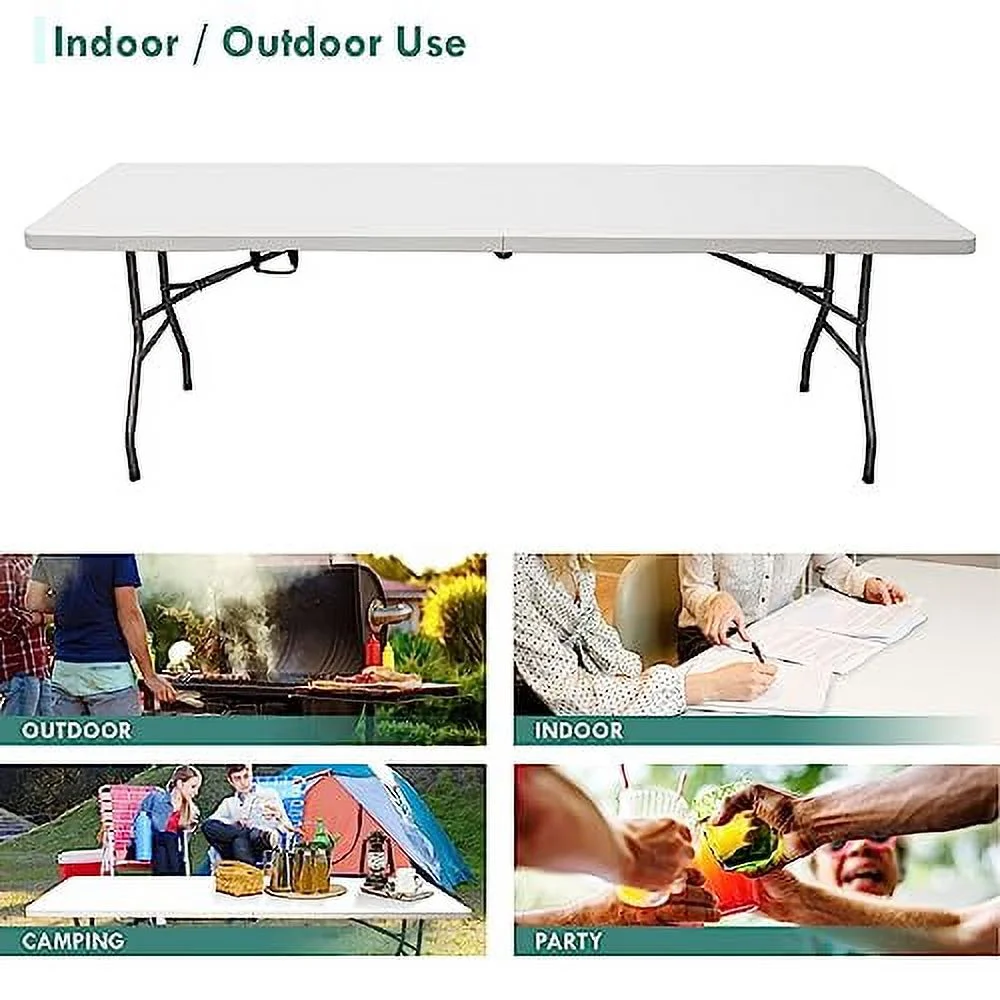 AJP Distributors 6 Foot Portable Plastic Folding Table 6FT 72