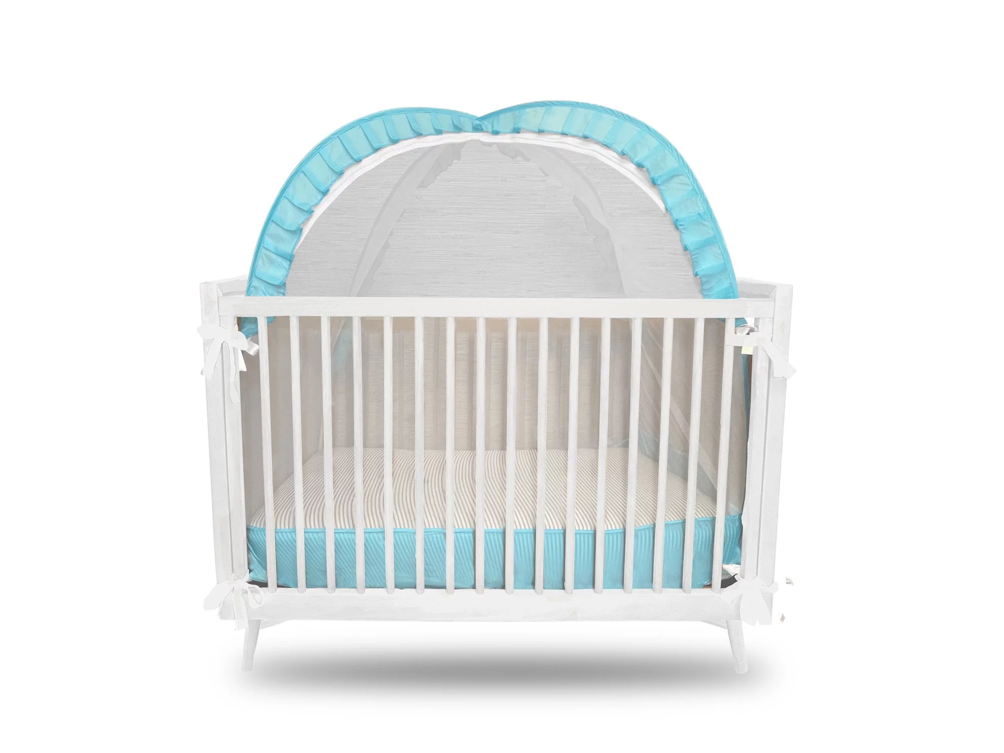 Beyond Home Safety Baby Crib Tent Crib Net to Keep Baby in, Pop Up Crib Tent Canopy Keep Baby from Climbing Out in Blue for Boys