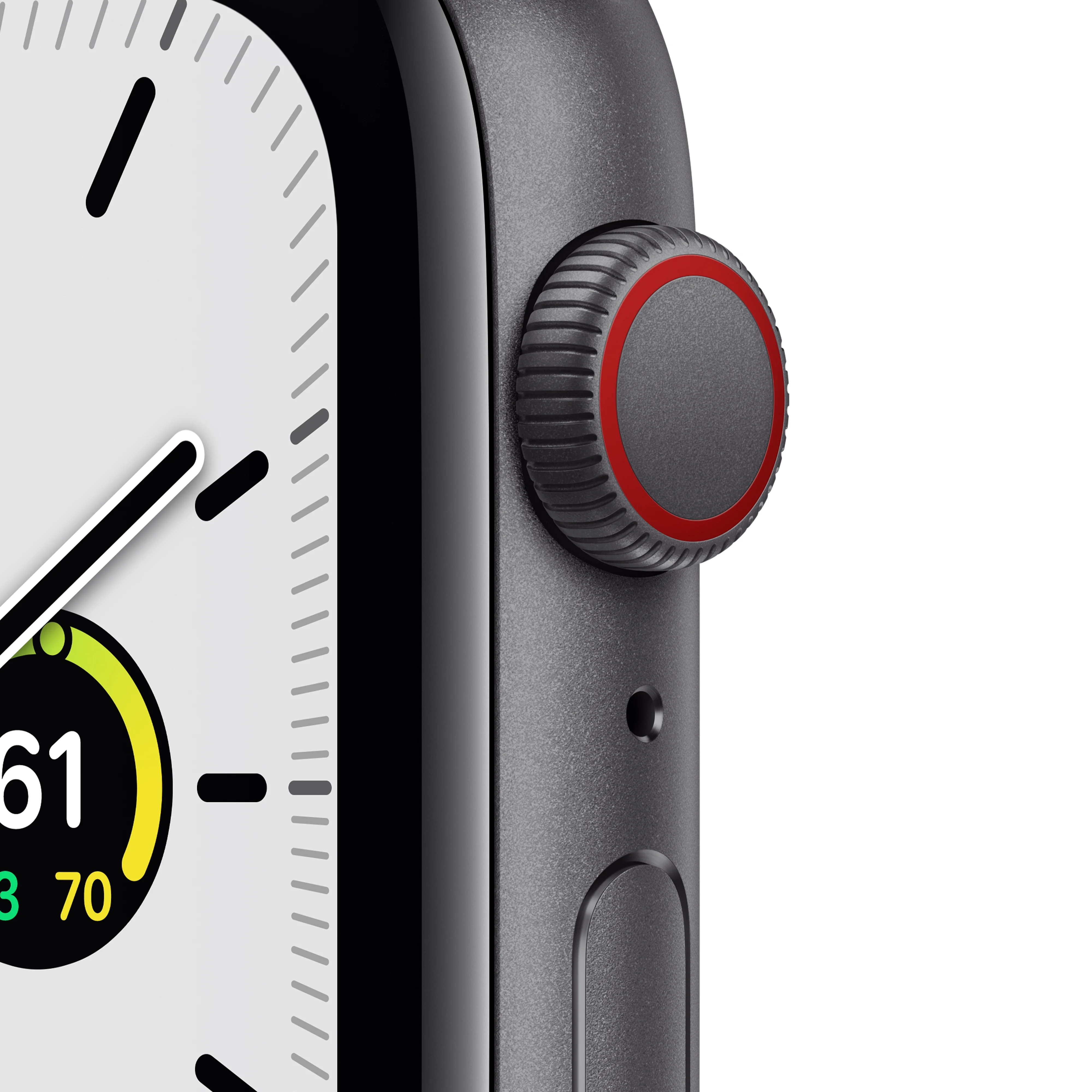 Apple Watch SE (1st Gen) GPS + Cellular, 44mm Space Gray Aluminum Case with Tornado/Gray Sport Loop