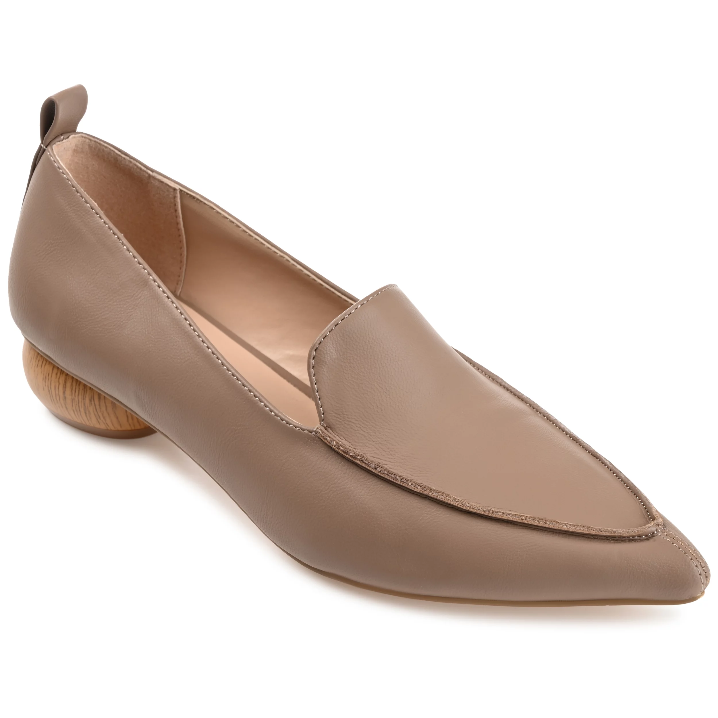 Journee Collection Womens Maggs Wide Width Loafer Pointed Toe Slip On Flats