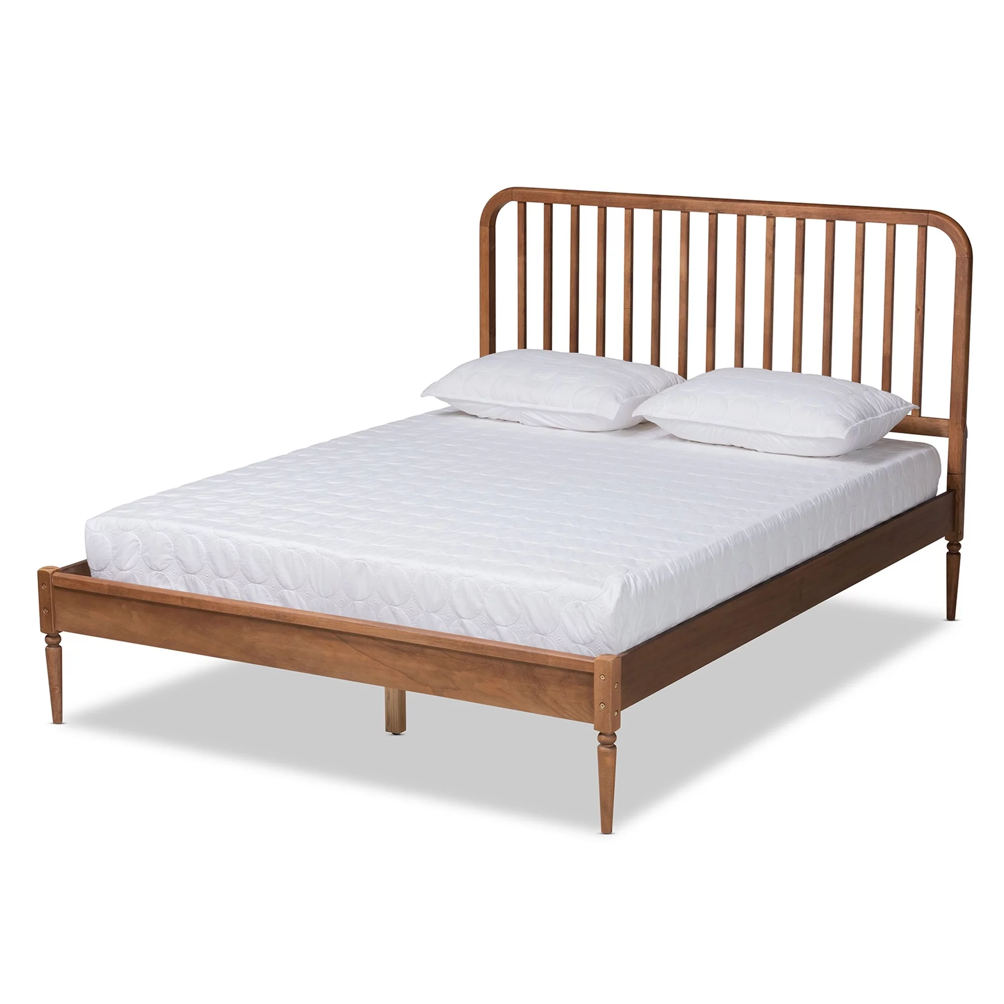 Baxton Studio Neilan Modern and Contemporary Walnut Brown Finished Wood Platform Bed Full