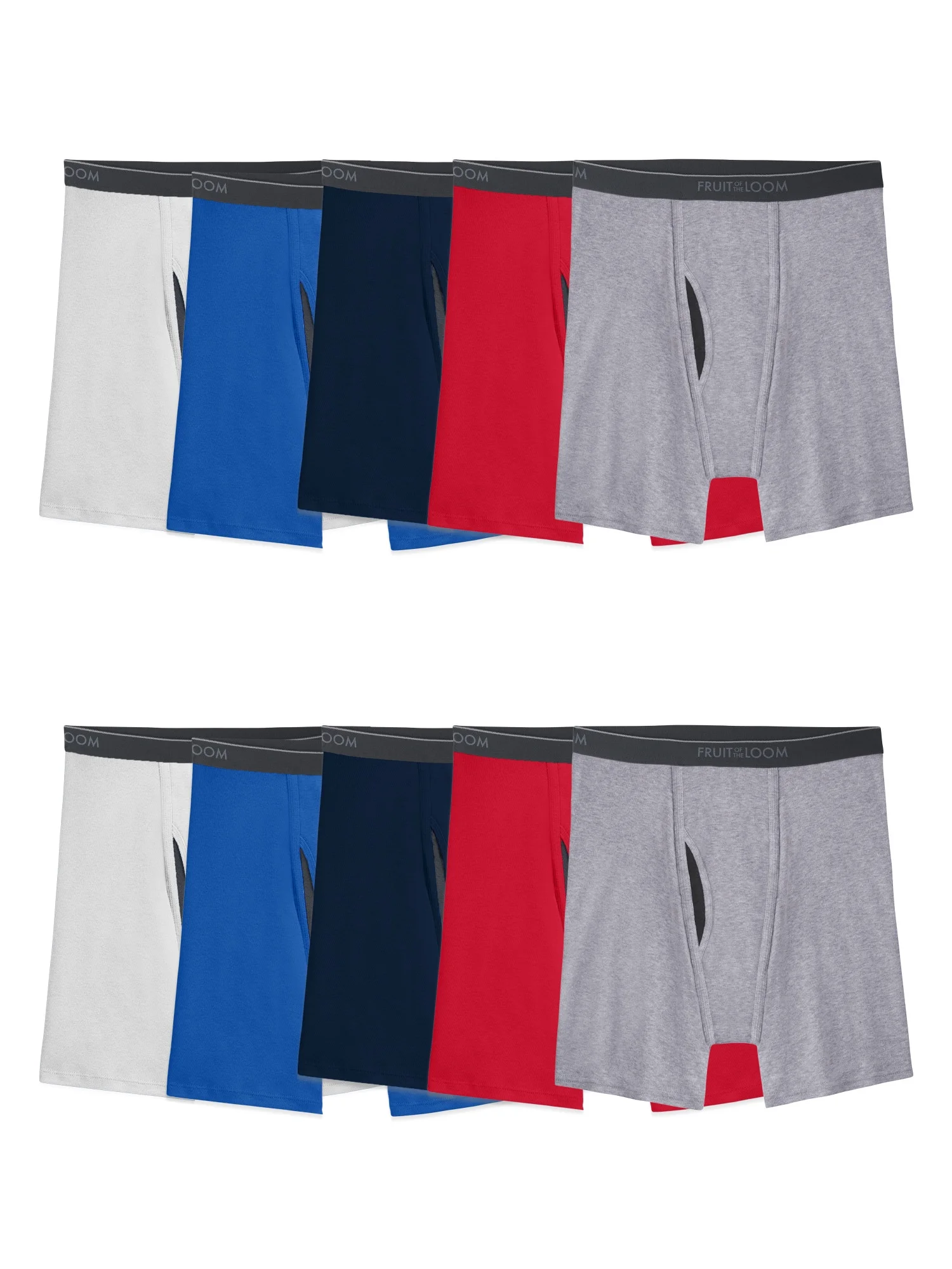 Fruit of the Loom Men's EverSoft CoolZone Fly Boxer Briefs, Super Value 10 Pack