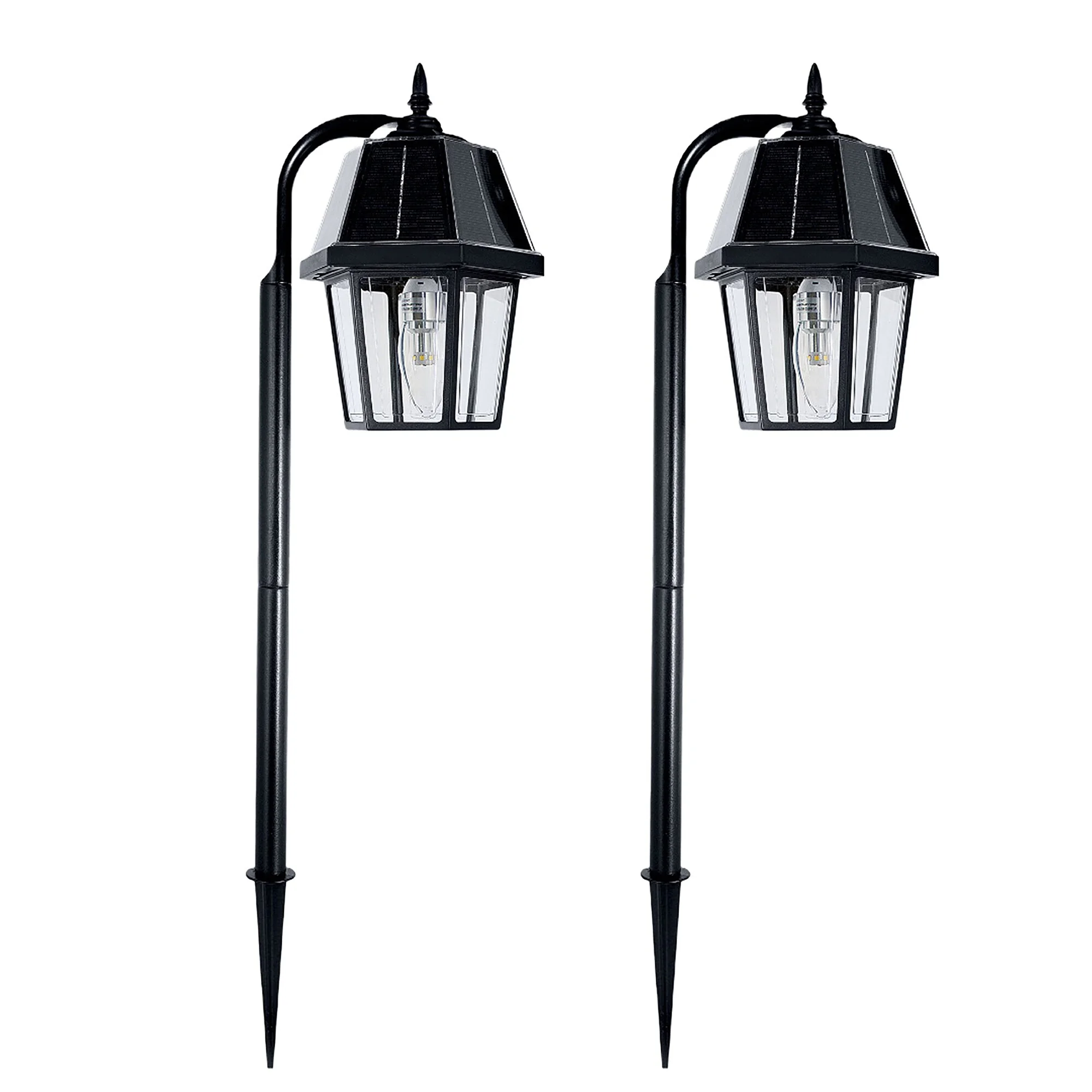 Gama Sonic Shepherd Hook 80 Lumen Solar Warm White LED Pathway Landscape Light 2-Pack