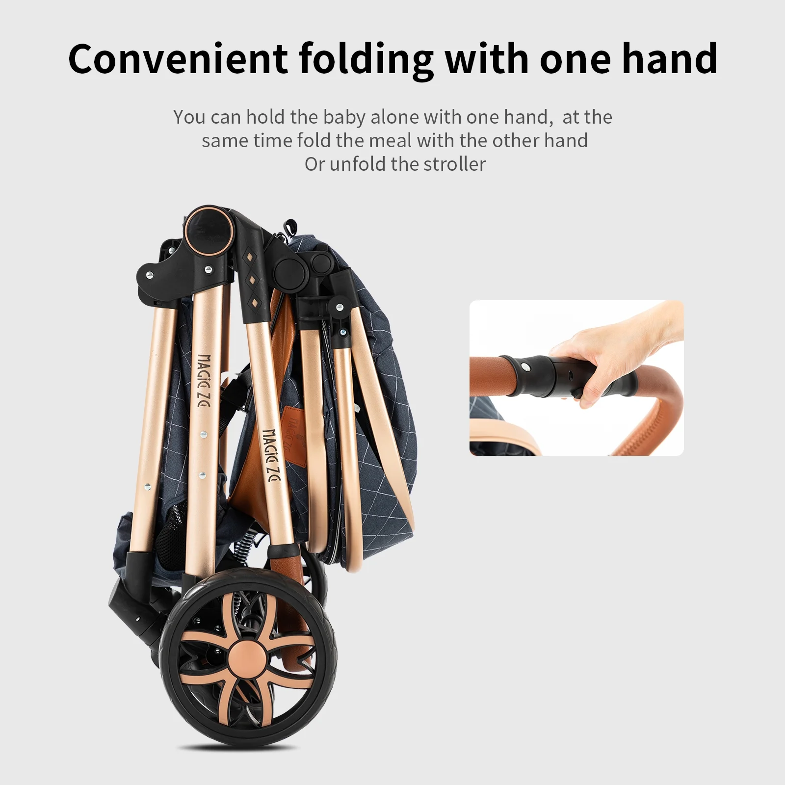 Magiczc Baby Stroller Three In One Infant Travel System, Pink