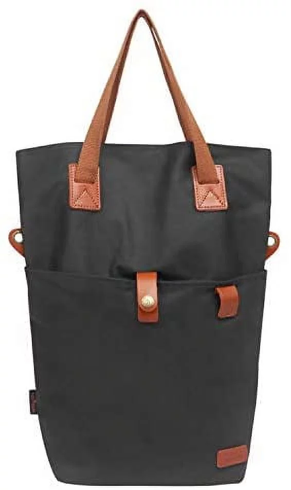 TOURBON Cycling Bicycle Pannier Waxed Canvas Waterproof Clip-On Quick-Release Bike Bag Shoulder Tote Bag for Women