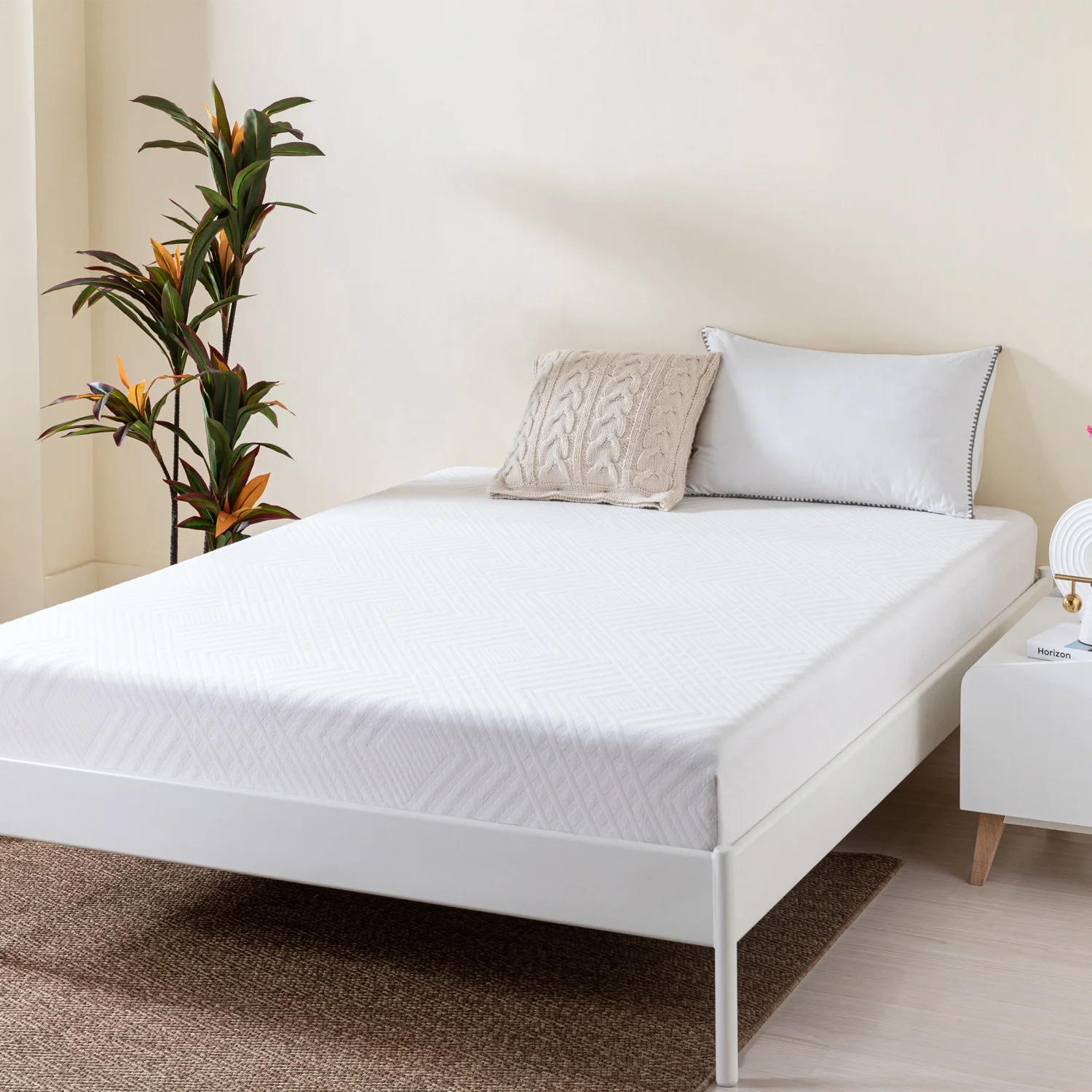 JHOOTUUO Green Tea Infused Memory Foam Twin Mattress 8 inch Gel Memory Foam Mattress for Cool Sleep Bed in Box