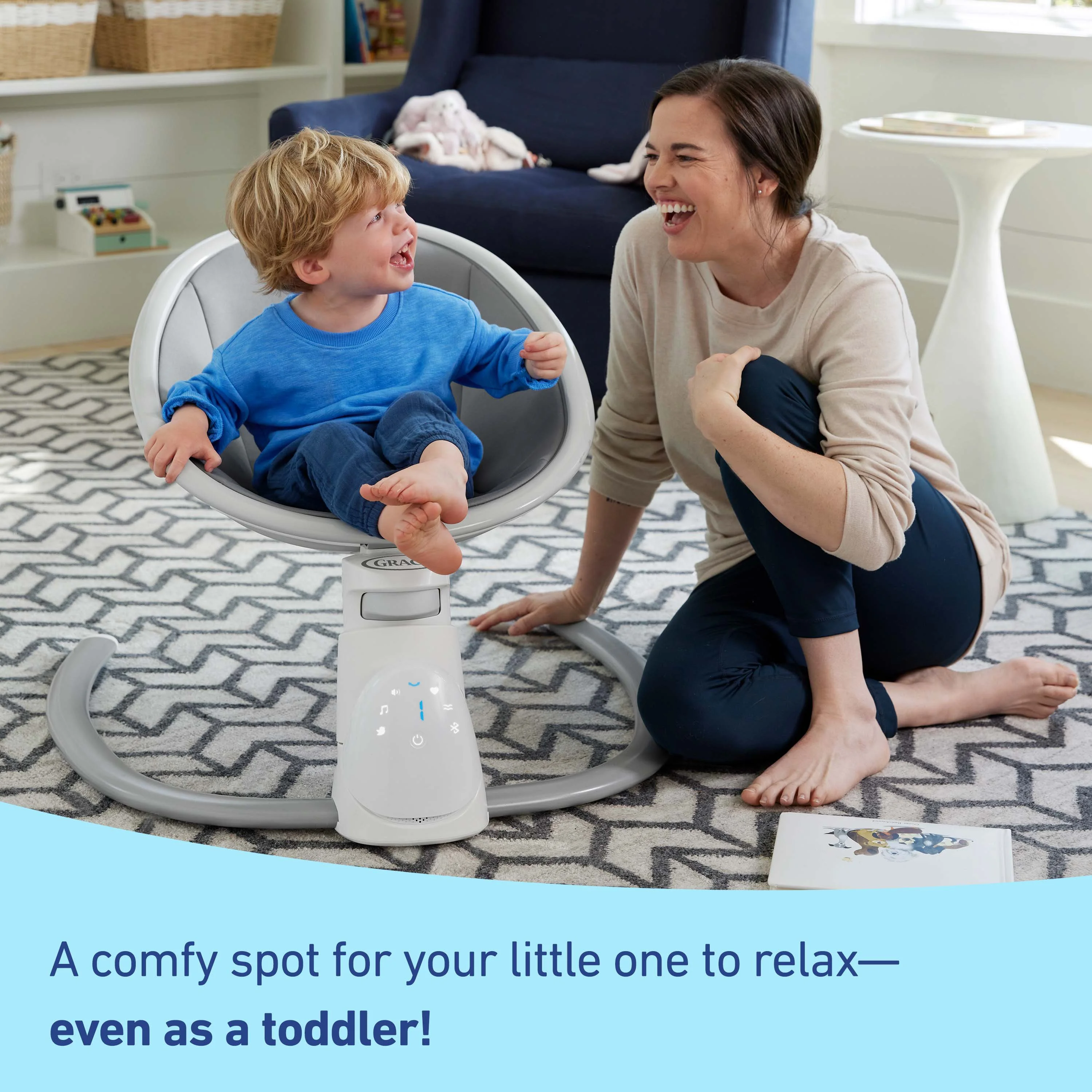 Graco® Soothe 'n Sway® Bluetooth 3-in-1 Infant Baby Swing, Lucca, 17.9 lbs