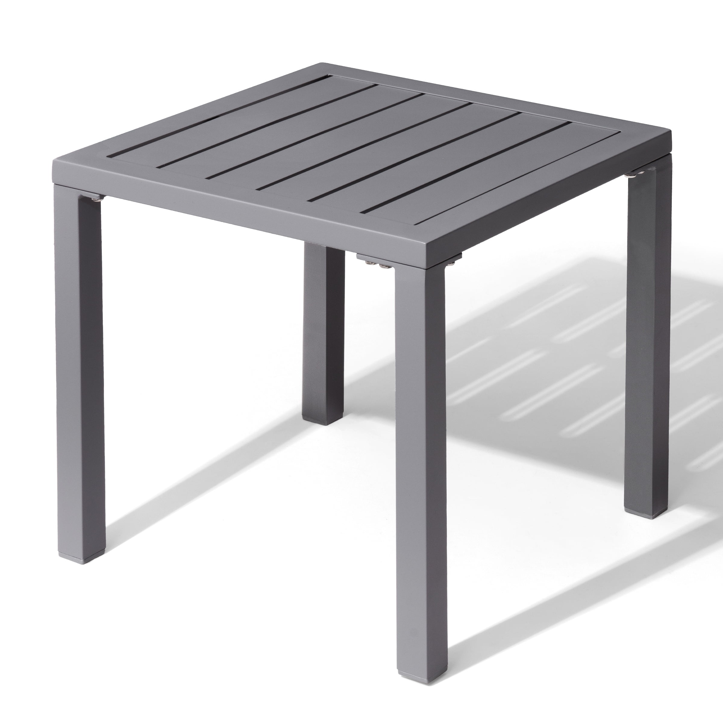 VREDHOM Outdoor Square Side Table Aluminum End Table - 15.7