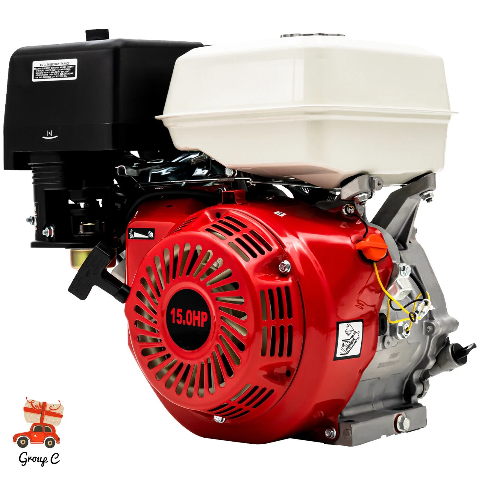 SHZICMY 15 HP 4 Stroke Gas Engine Motor OHV Horizontal Go Kart Motor Recoil Start 420 CC