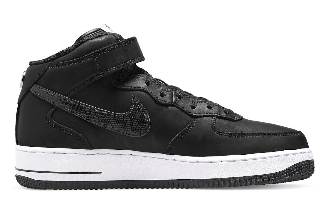 Men's & Grade School Nike Air Force 1 '07 Mid SP Black/Black-Black (DJ7840 001) - 8
