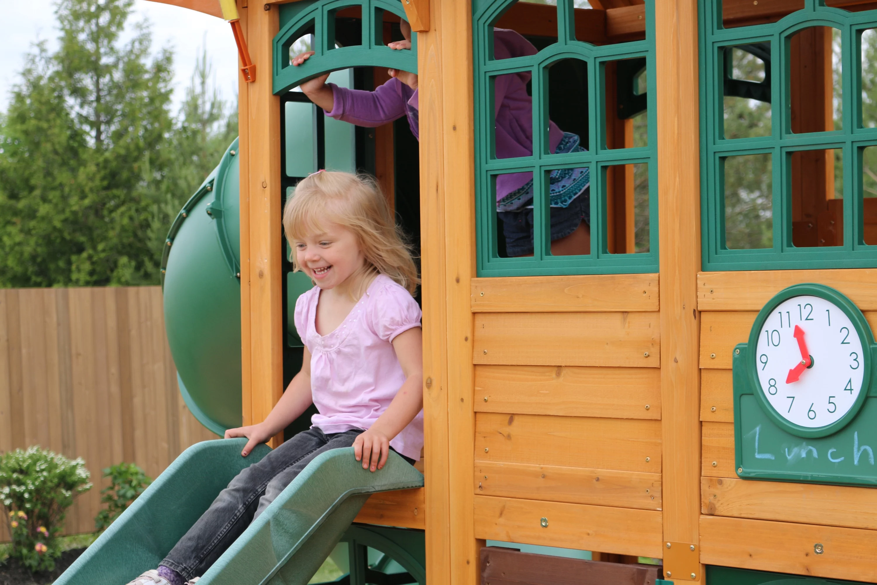 KidKraft Charleston Lodge Wooden Outdoor Swing Set / Playset with Slides, Swings, Kitchen and Bench