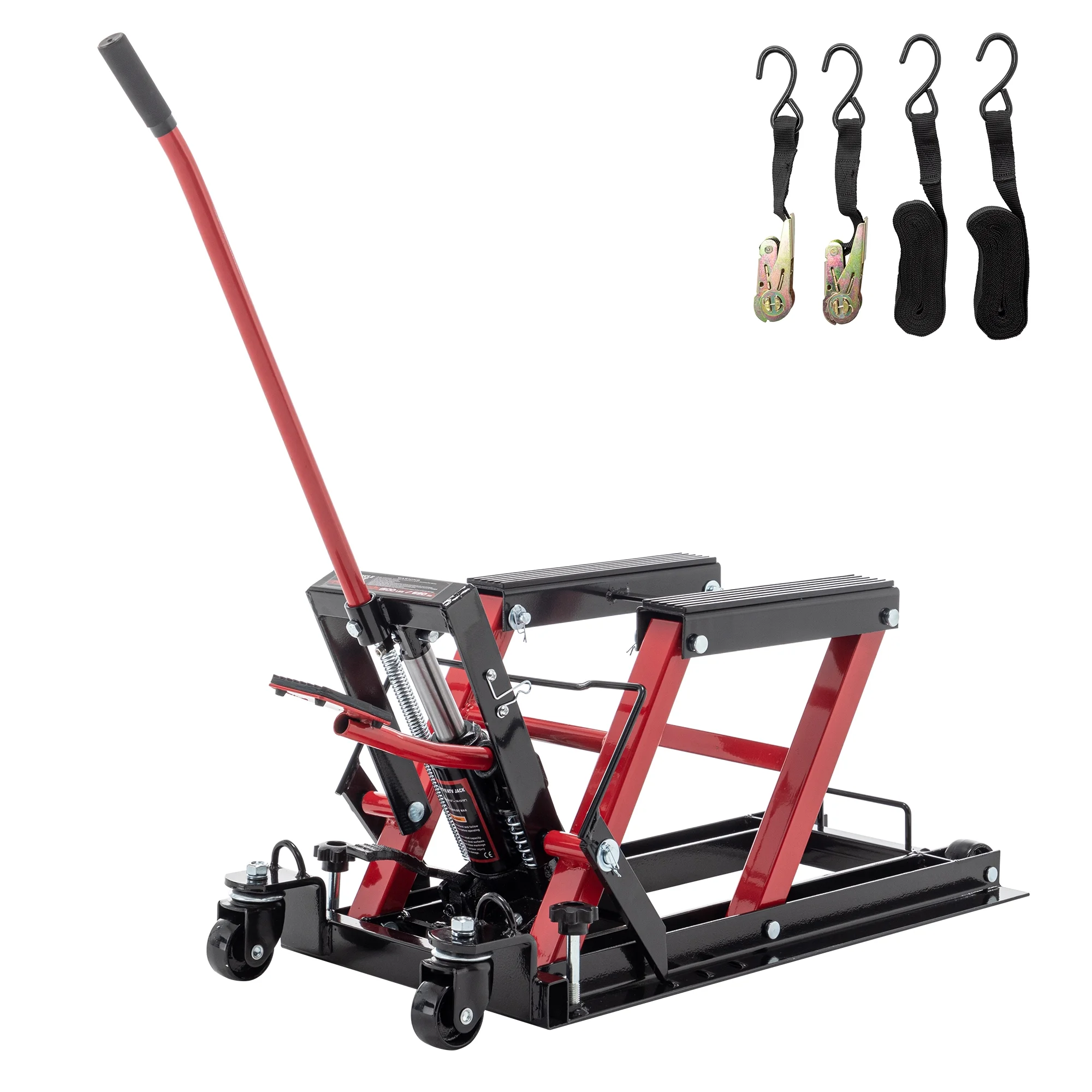 POWANLI 1500lbs Hydraulic Motorcycle Lift Jack, Foot-Operated Motorcycle Lift Table, ATV Scissor Lift Jack with 4.5