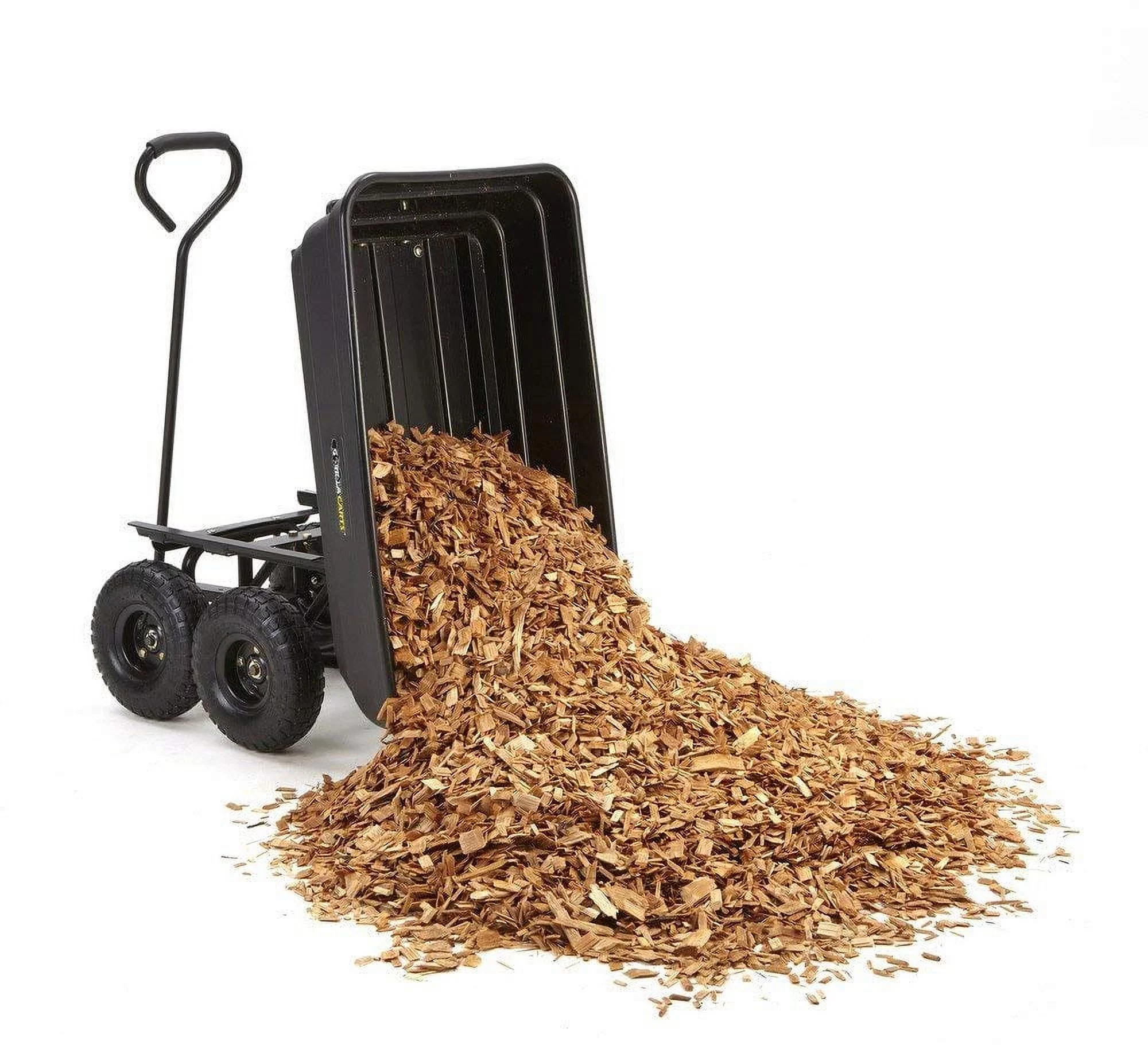 Gorilla Carts GOR200B Poly Garden Dump Cart with Steel Frame and 10-Inch Pneumatic Tires, 600-Pound Capacity, 36-Inch by 20-Inch Bed, Black Finish