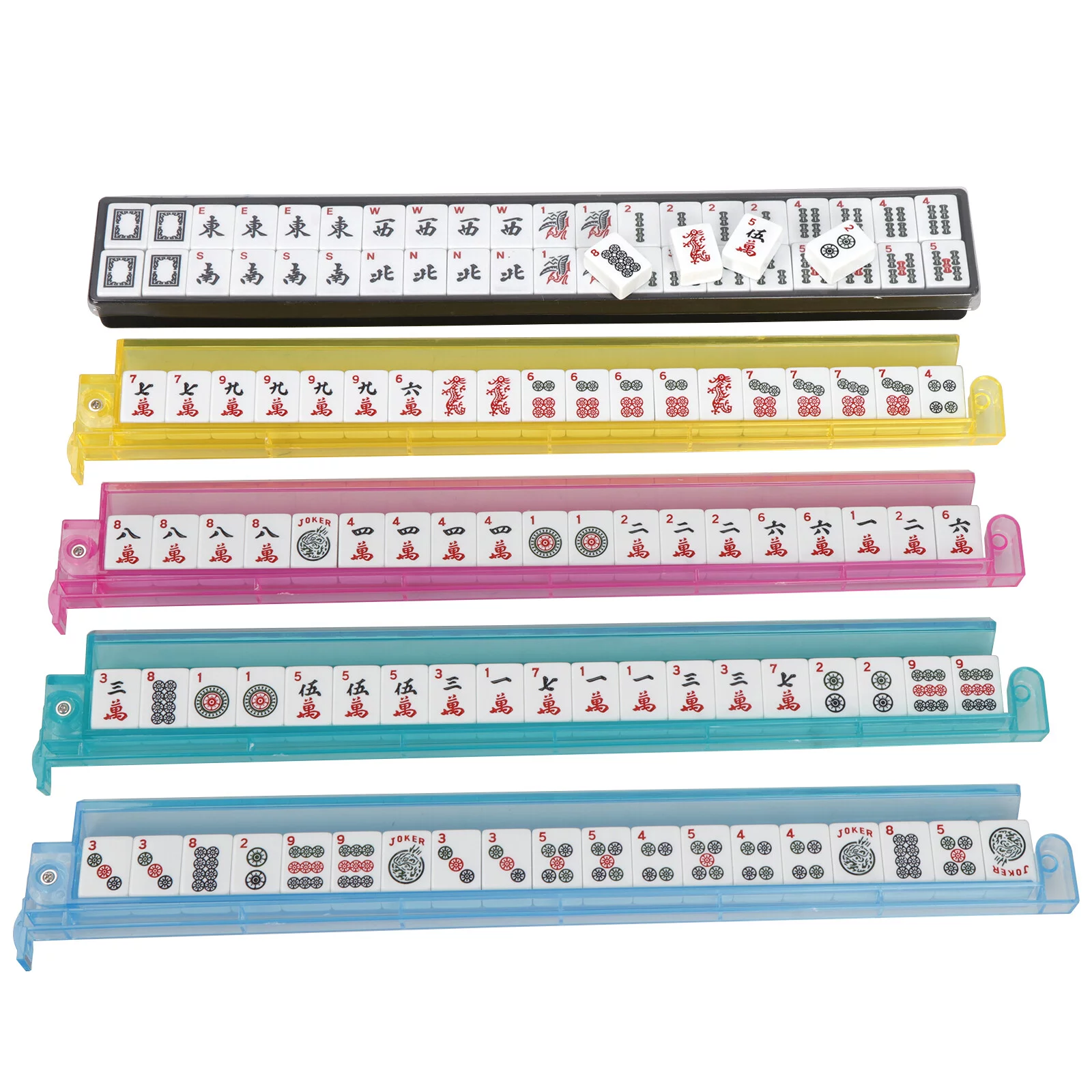 ZenSports American Mahjong Set Complete Families Game W/4 All-in-One Rack/Pushers & Padded Bag
