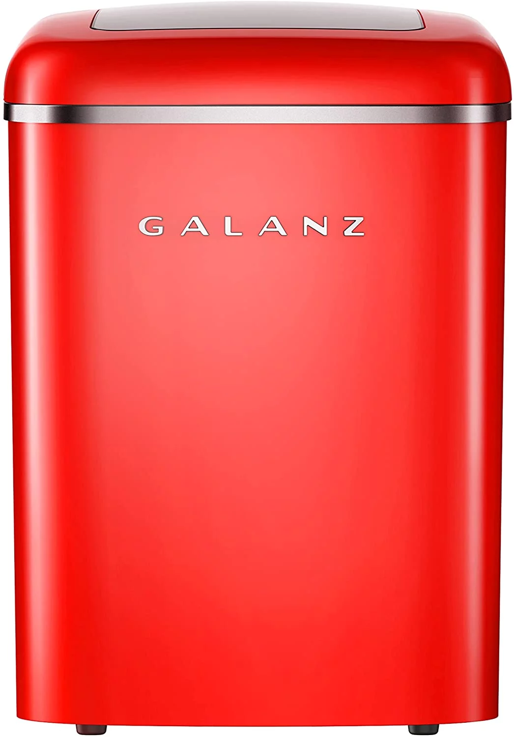 Galanz Portable Countertop Electric Maker Machine 26 lbs in 24 Hours, 9 Bullet Shaped Cubes Ready in 9 Minutes, 2 Ice Sizes, Perfect for Parties & Home Bar, 2.1 L, Retro Red
