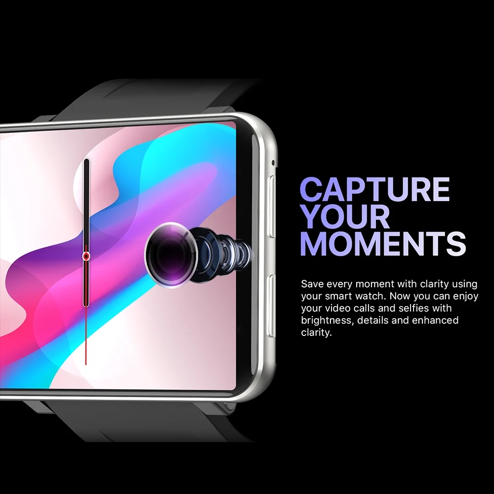 DM100 4G Smart Watch Sports WiFi GPS BT Smartwatch 2.86 Inch Touch Screen 16GB/32GB Music Player Phone Call 5MP Camera IP67 Waterproof Multifunction for Men,Black,16GB