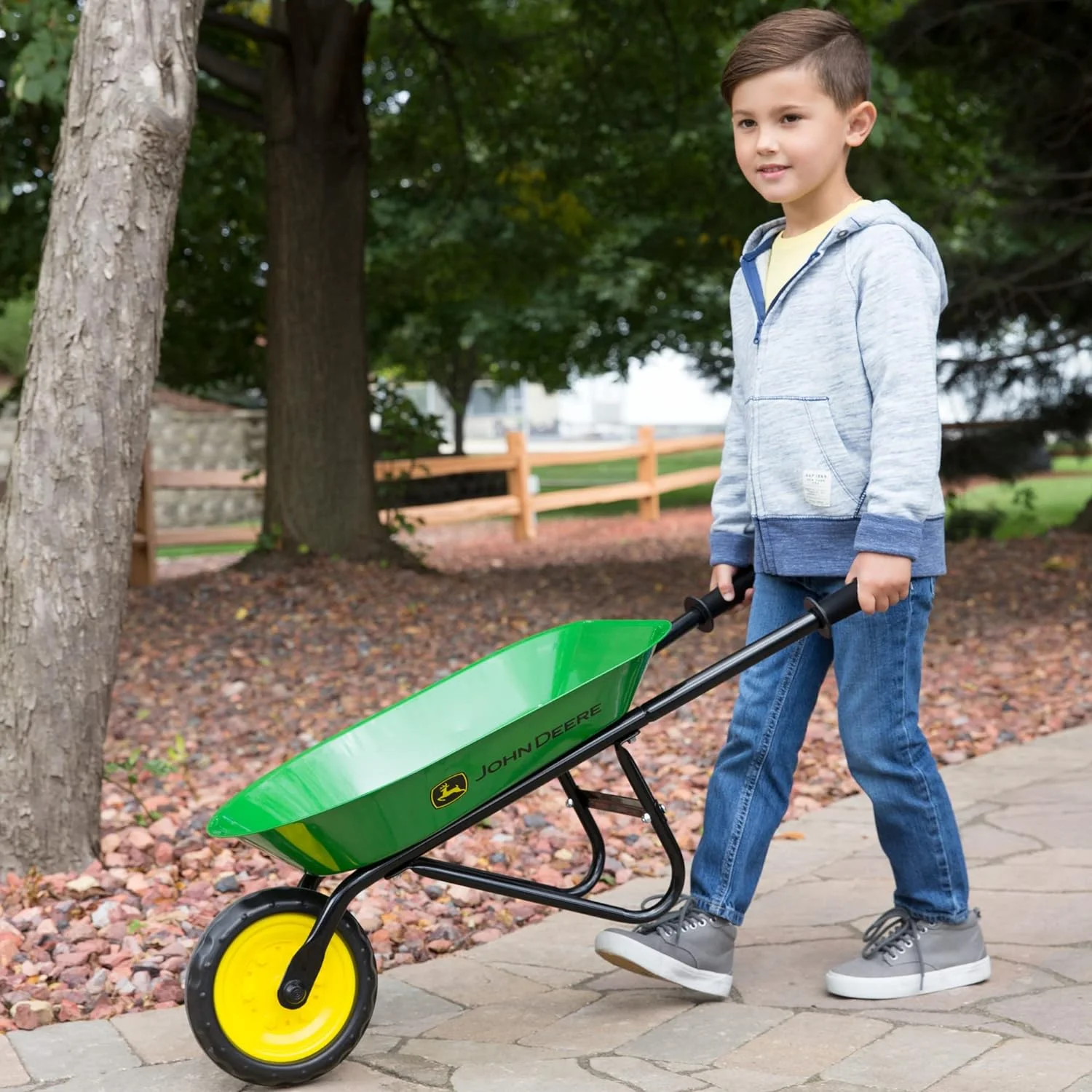 Kids Wheelbarrow - 34 Inch - Kids Gardening Tools - John Deere Toys - Ages 2 Years and Up