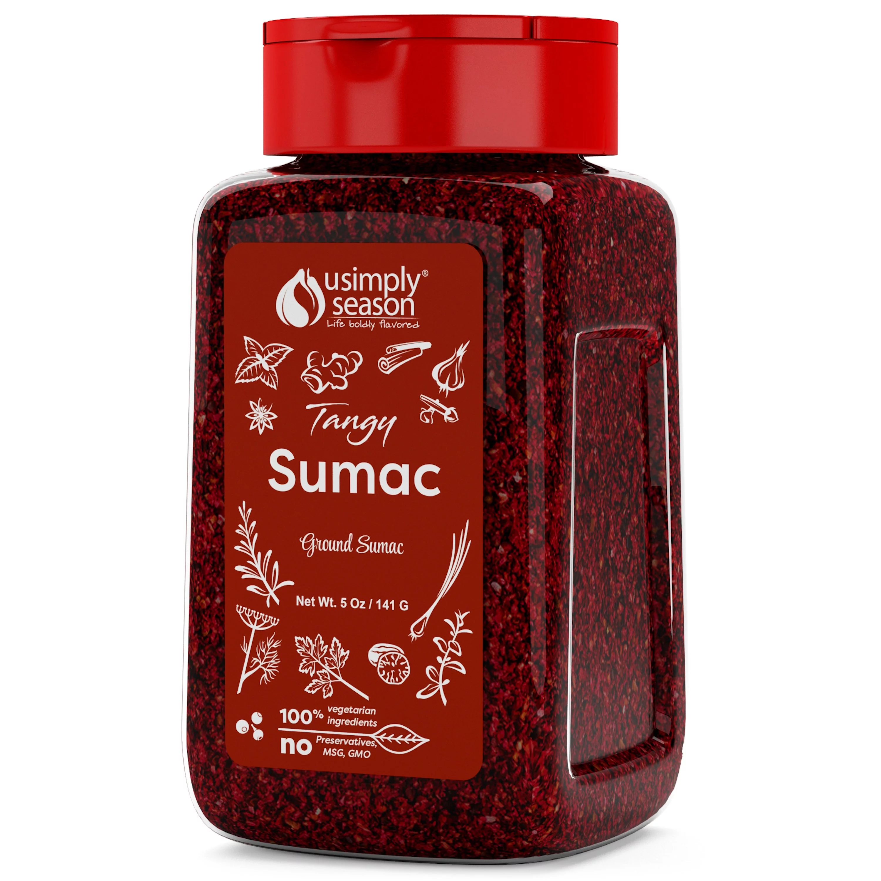 USimplySeason Original Sumac Spice - Lemony Tart Middle Eastern Berry Powder, 5oz