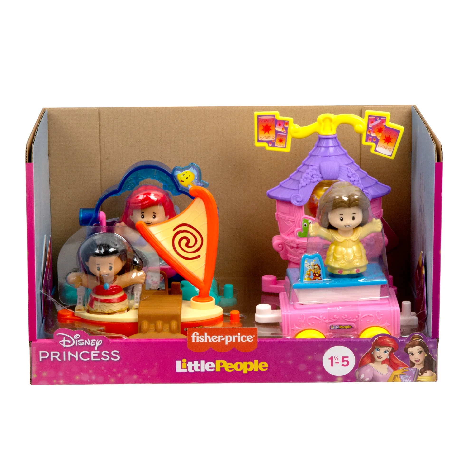 Disney Princess Parade Float Toys, Little People Vehicle Collection for Toddlers, Styles May Vary