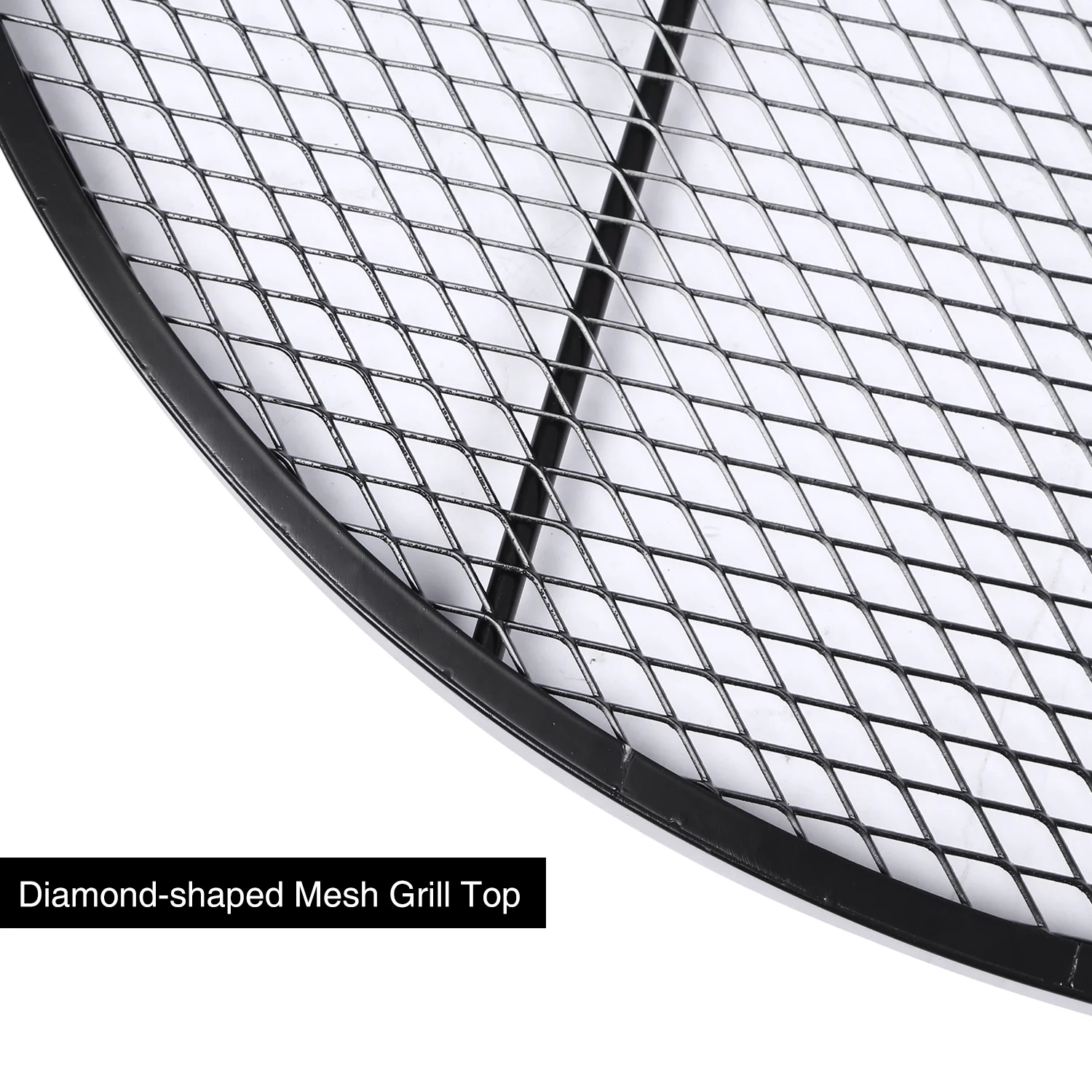 Lineslife Fire Pit Cooking Grill Grates, Heavy-Duty Outdoor Round BBQ X-Marks Grill, Camping Cookware, 36 Inch Black