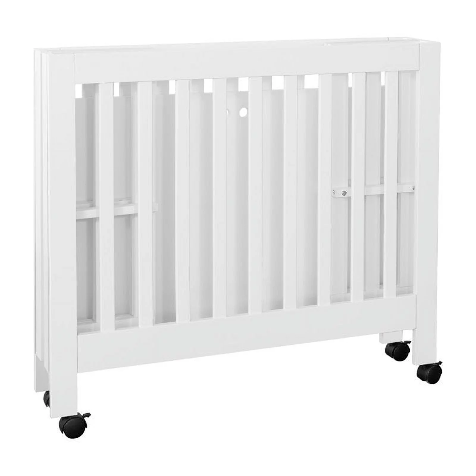 Babyletto Origami Portable Folding Mini Crib with Casters in White