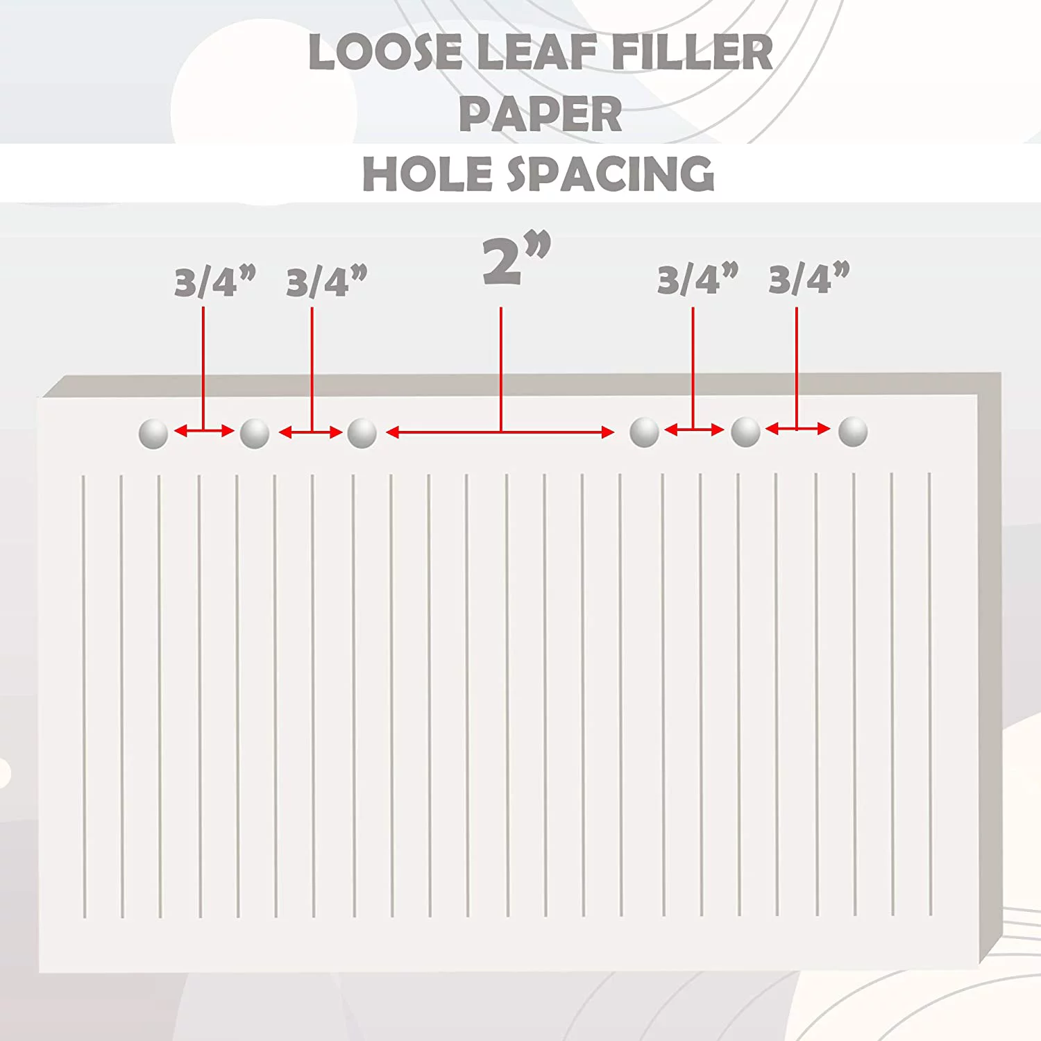 80 Sheets of 6-Ring A6 Refill Paper for Binders Planners, 6 Hole Lined Paper, 6.75