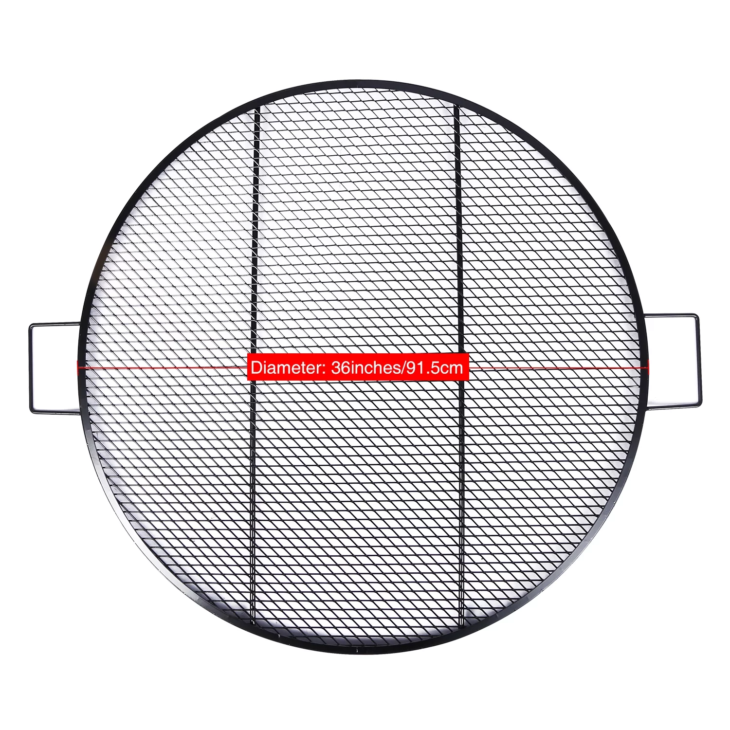 Lineslife Fire Pit Cooking Grill Grates, Heavy-Duty Outdoor Round BBQ X-Marks Grill, Camping Cookware, 36 Inch Black