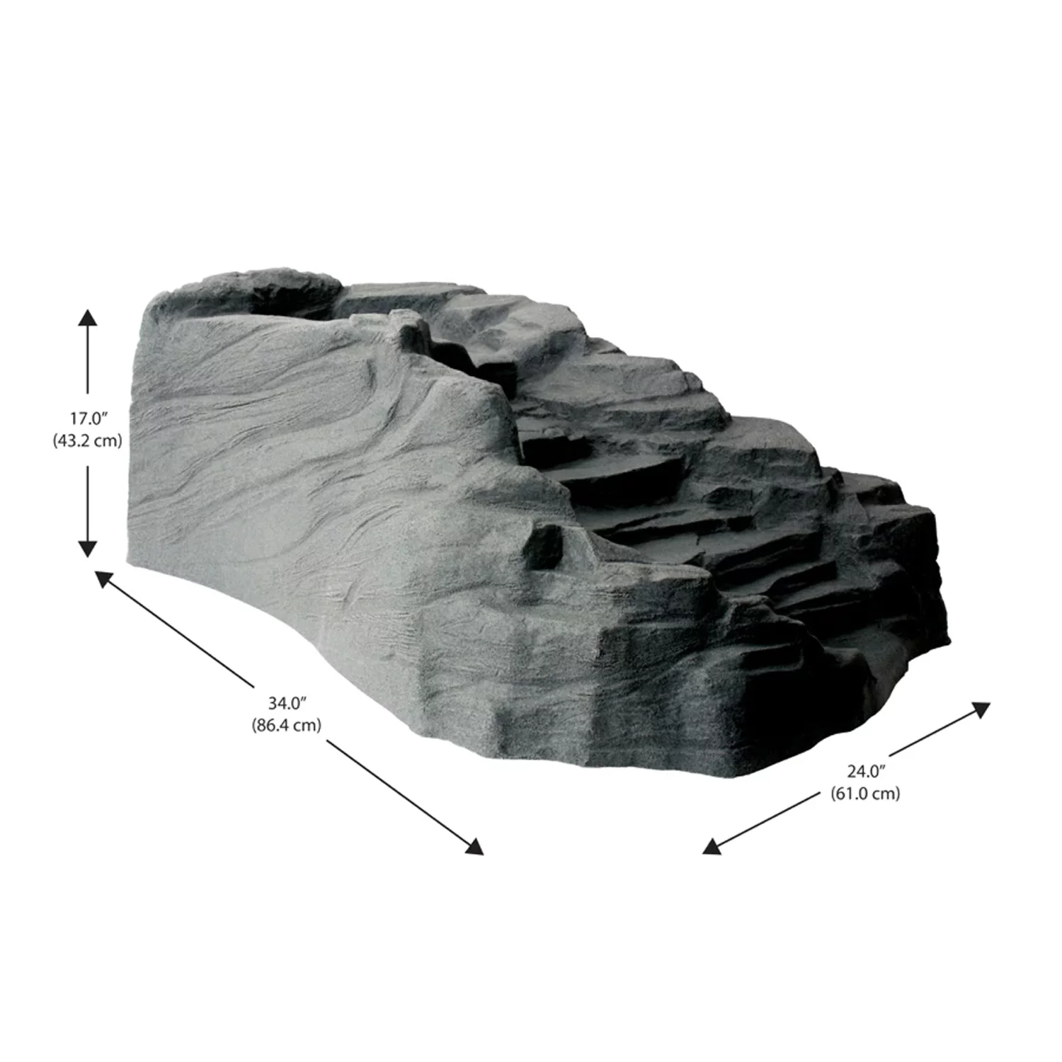 Algreen Decorative Pond Watercoarse, Tranquility Waterfall with Threaded Fitting, Charcoalstone