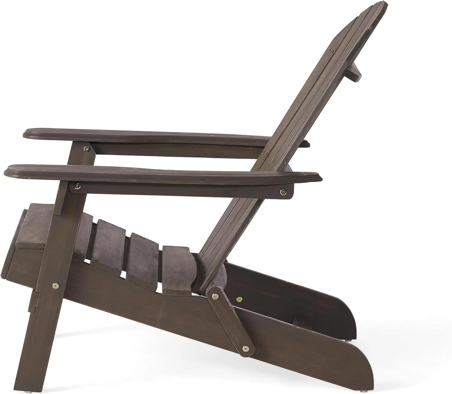 Christopher Home Milan Outdoor Rustic Acacia Wood Folding Adirondack Chair, Gray